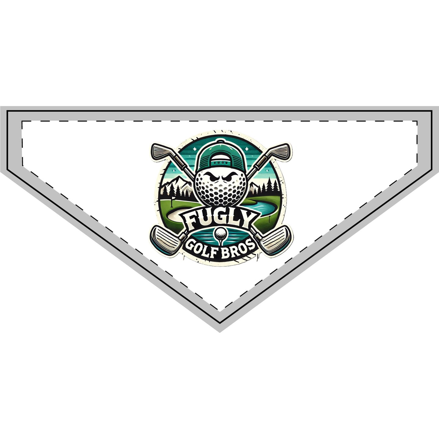 Golf Logo Clip-On Pet Bandana — "Fugly Golf Bros"