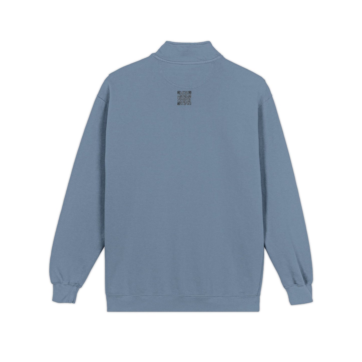 Quarter-Zip Sweatshirt — Retro Green 'Cursed Crew' Patch Design