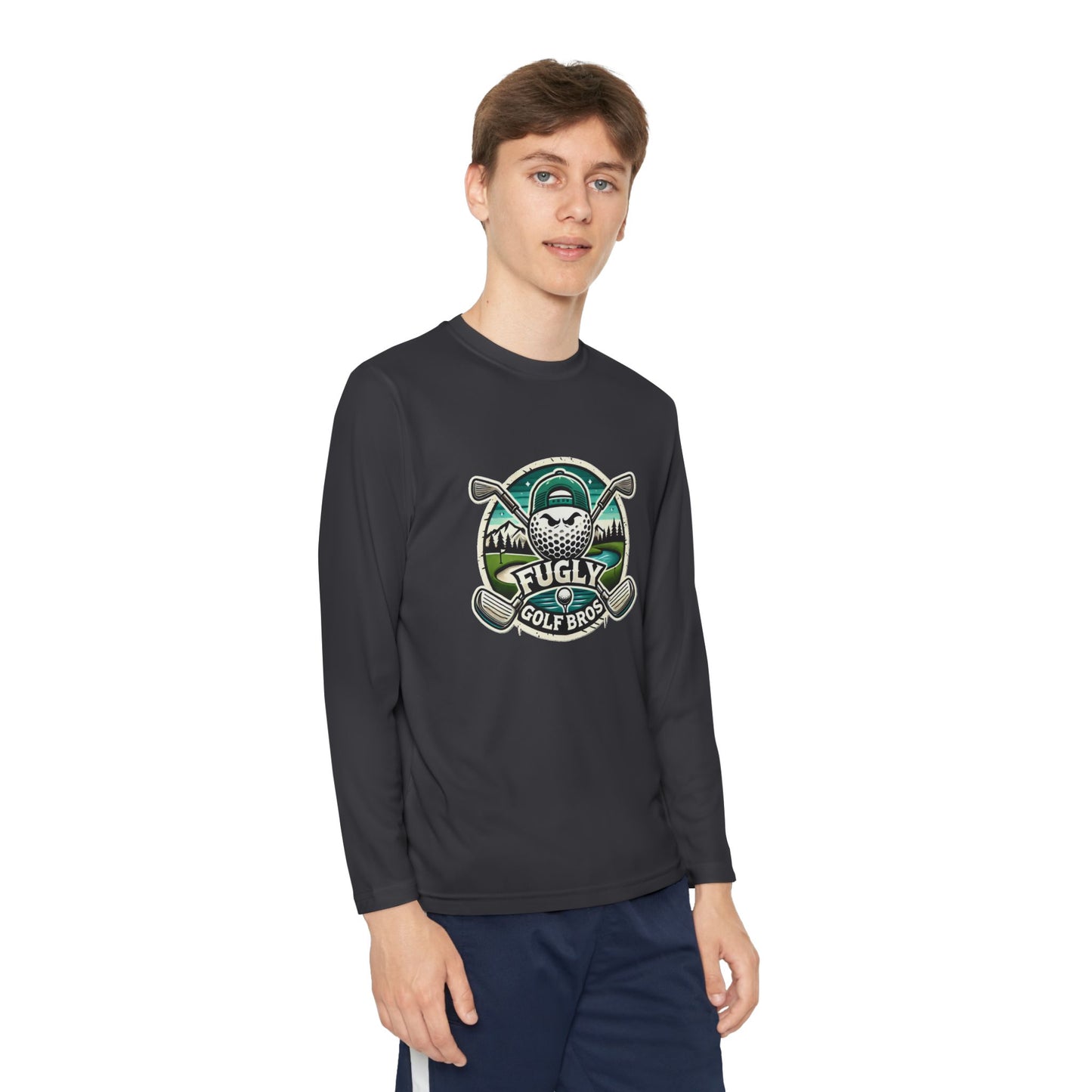 Youth Long Sleeve Tee — "Fugly Golf Bros" Golf Skull Logo