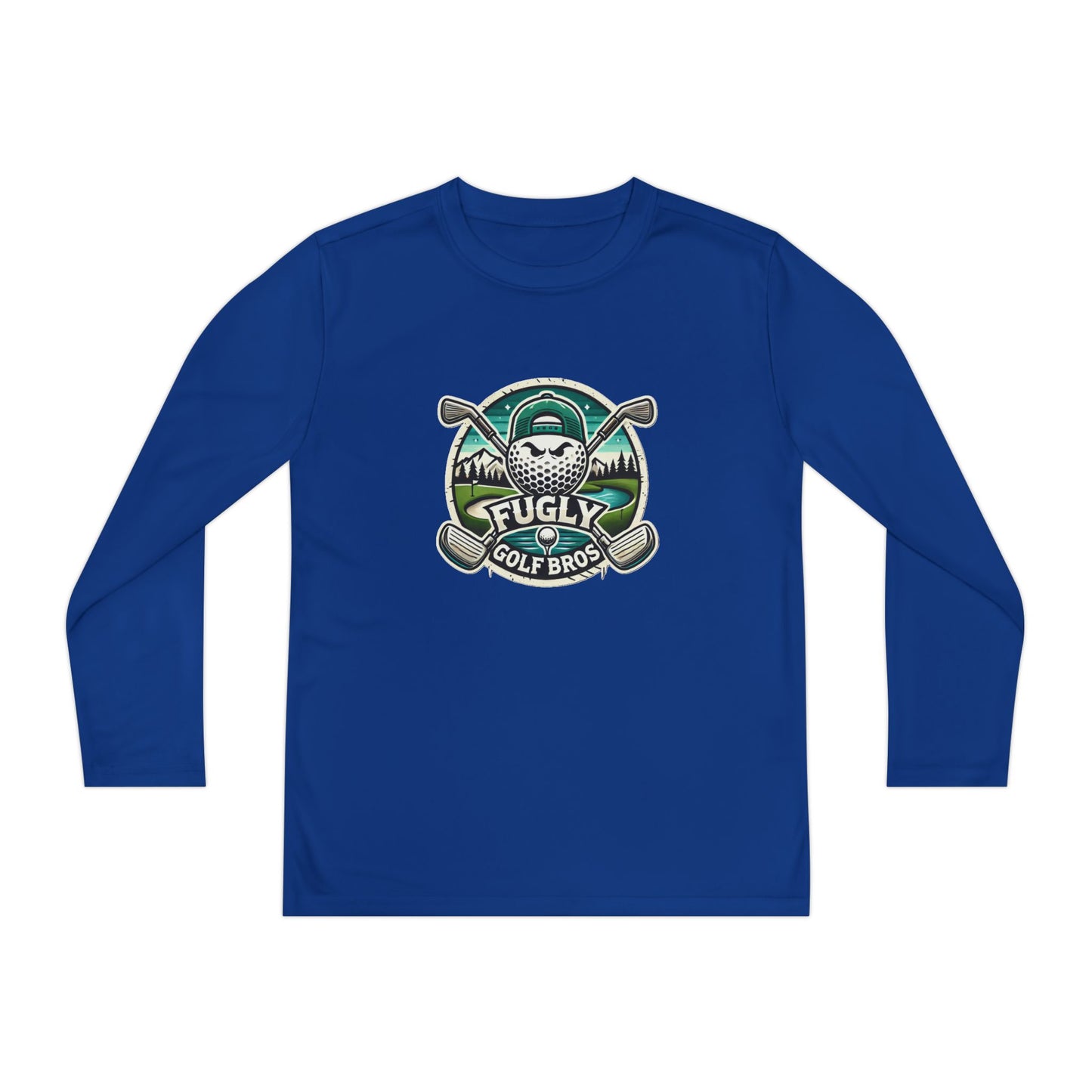 Youth Long Sleeve Tee — "Fugly Golf Bros" Golf Skull Logo