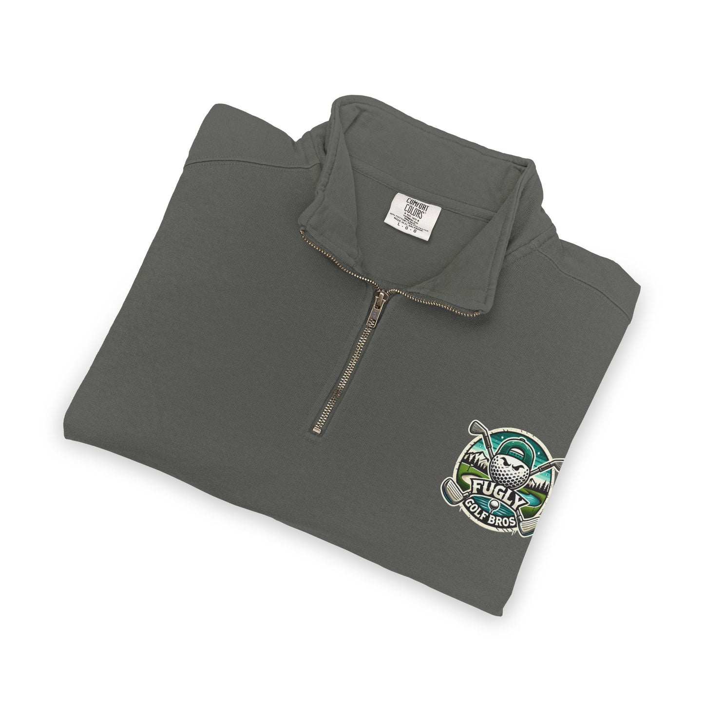 Turtle Crewneck Quarter‑Zip Sweatshirt — Vintage Green Coastal Graphic