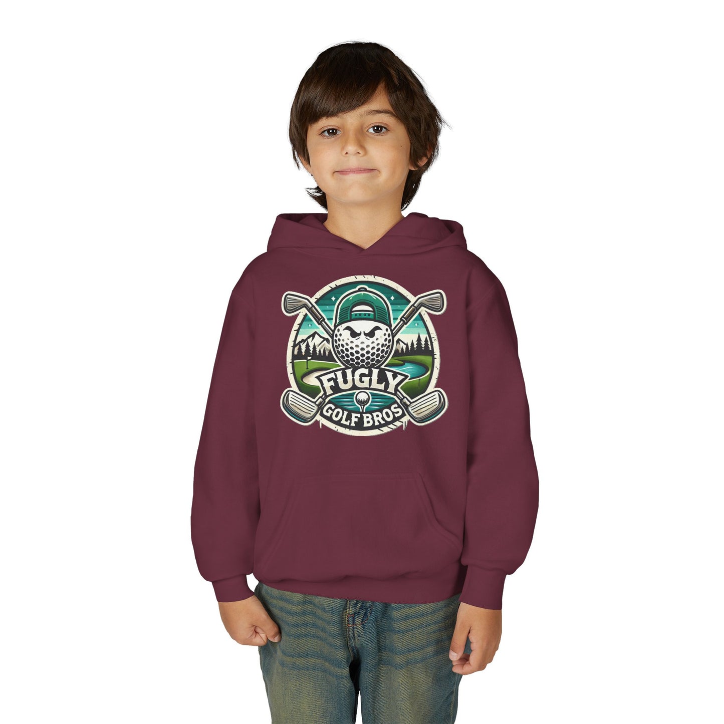 Youth Golf Hoodie - "Fugly Golf Bros" Vintage Golf Ball Logo