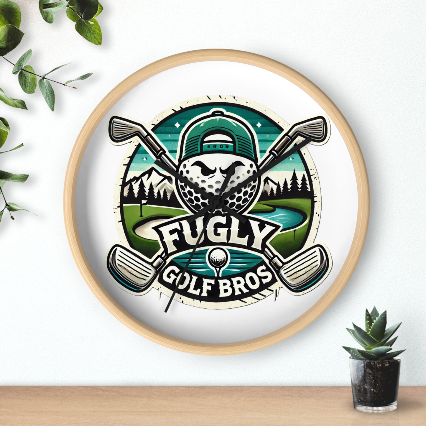 Fugly Golf Bros Wall Clock — Retro Golf Course Decor for Golfers