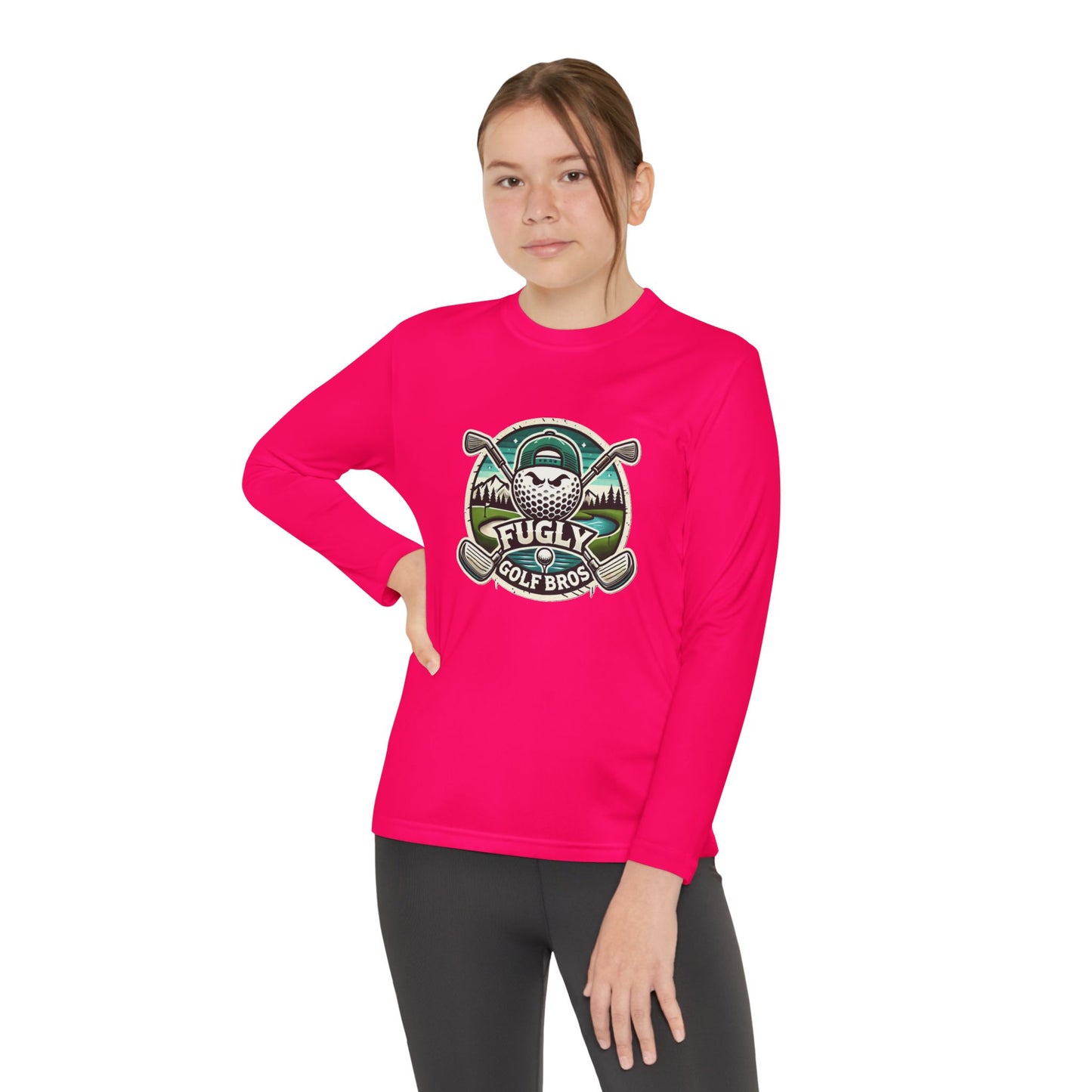 Youth Long Sleeve Tee — "Fugly Golf Bros" Golf Skull Logo