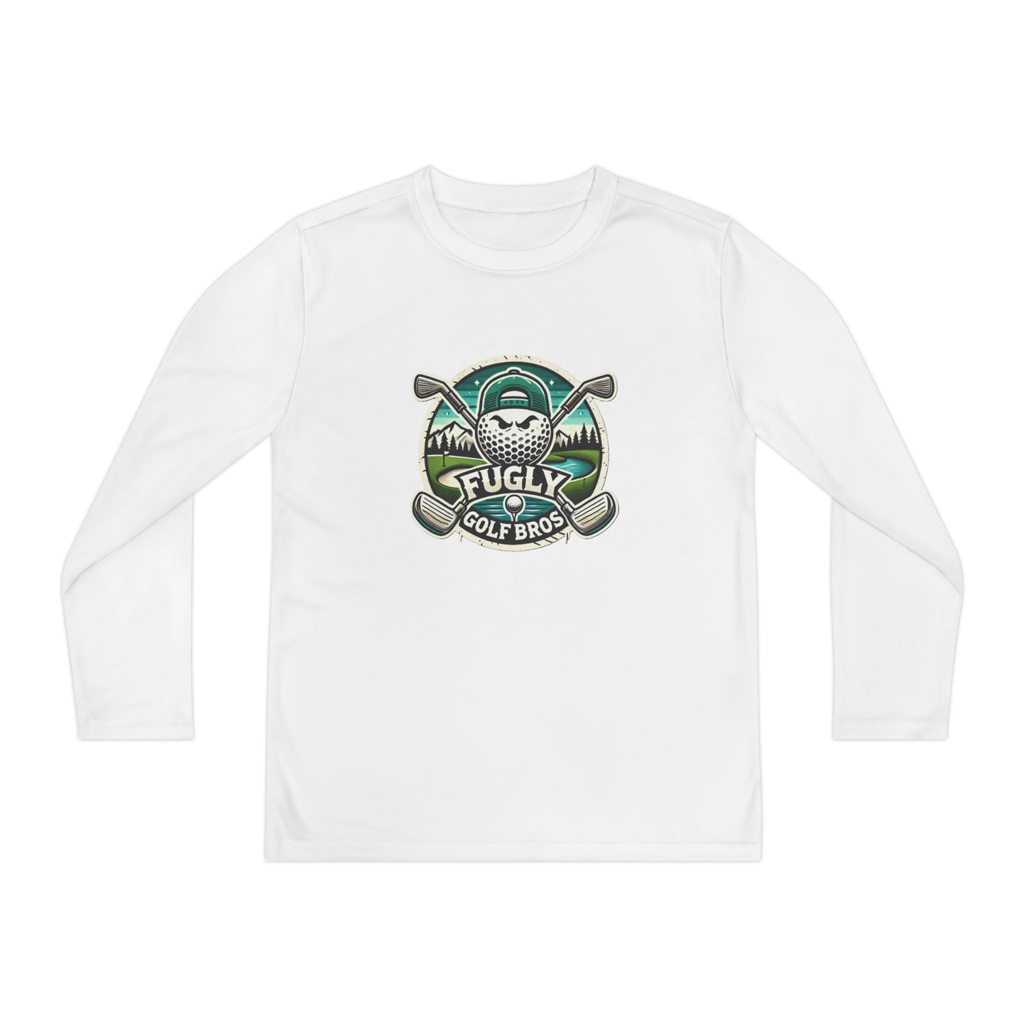 Youth Long Sleeve Tee — "Fugly Golf Bros" Golf Skull Logo