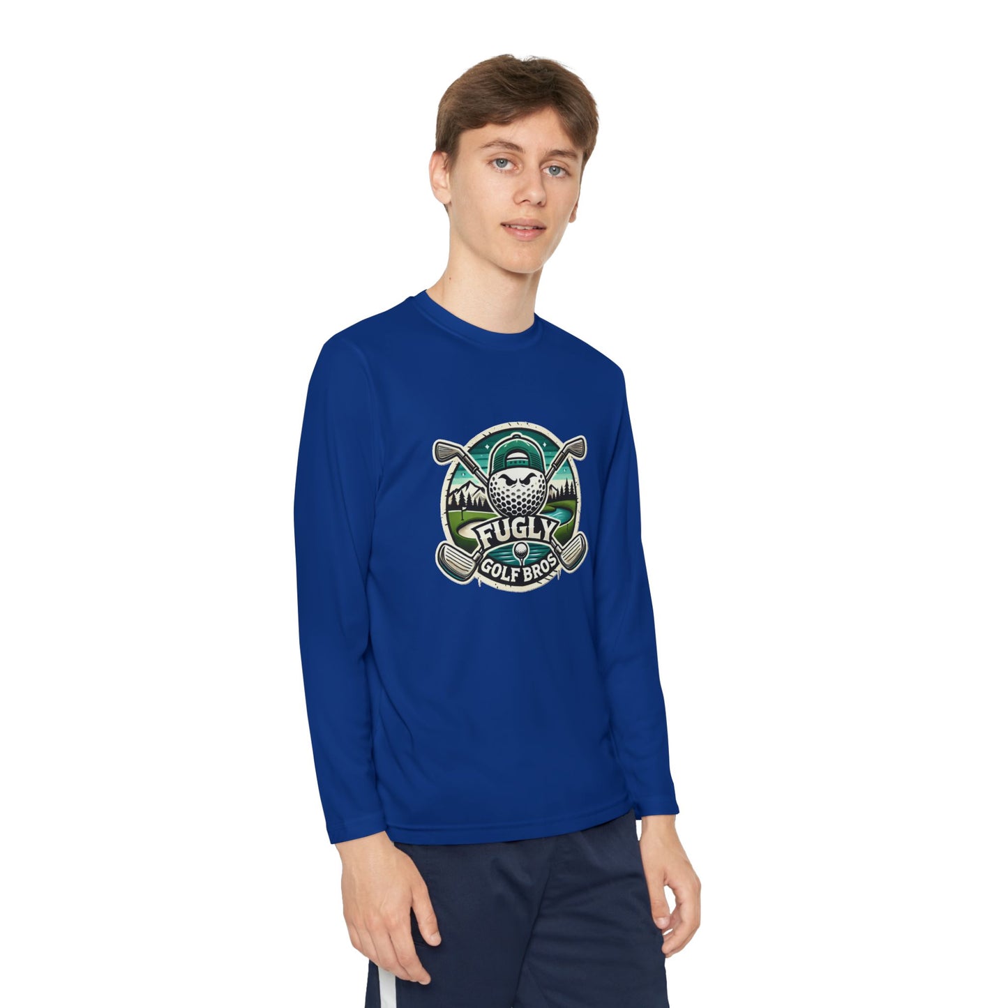 Youth Long Sleeve Tee — "Fugly Golf Bros" Golf Skull Logo