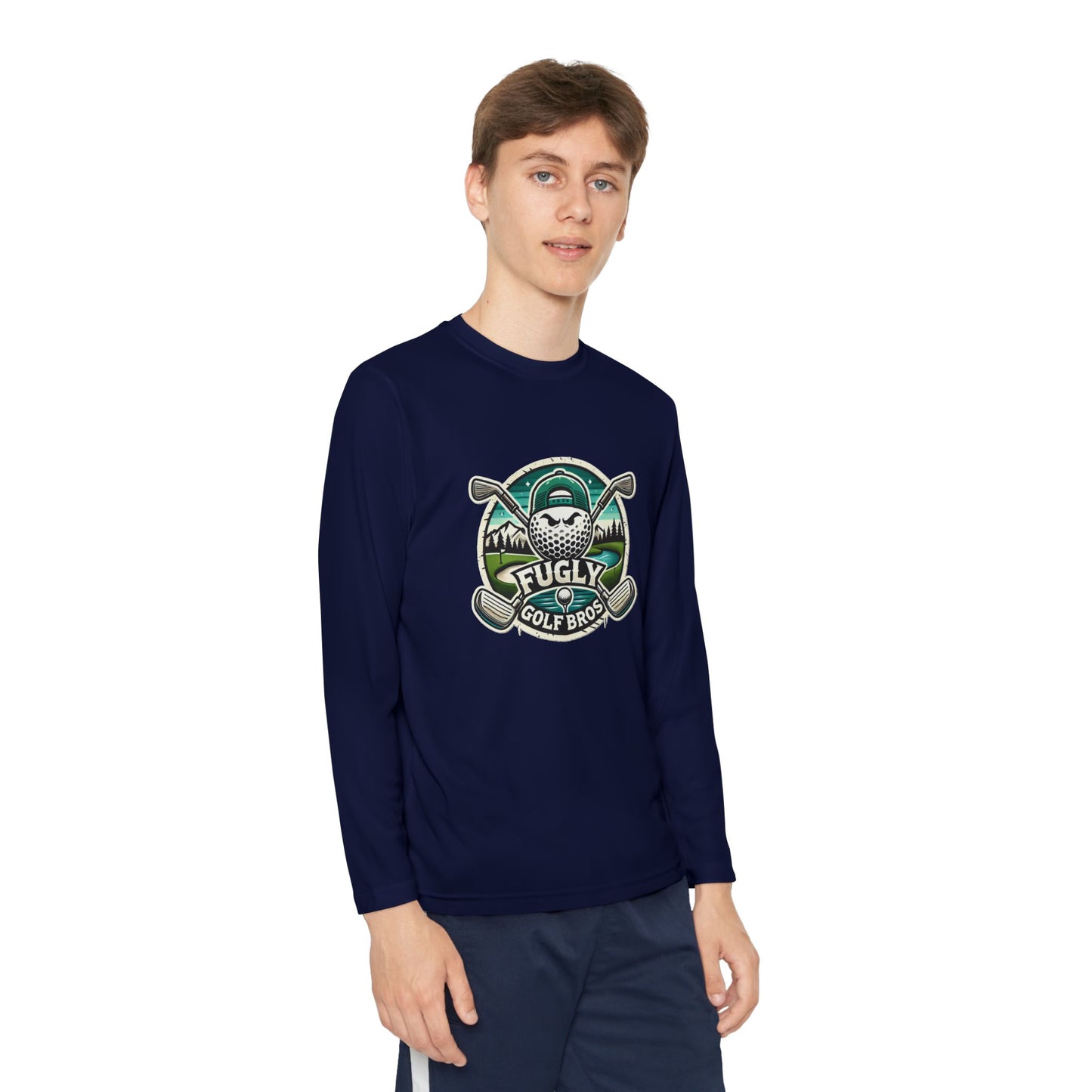 Youth Long Sleeve Tee — "Fugly Golf Bros" Golf Skull Logo