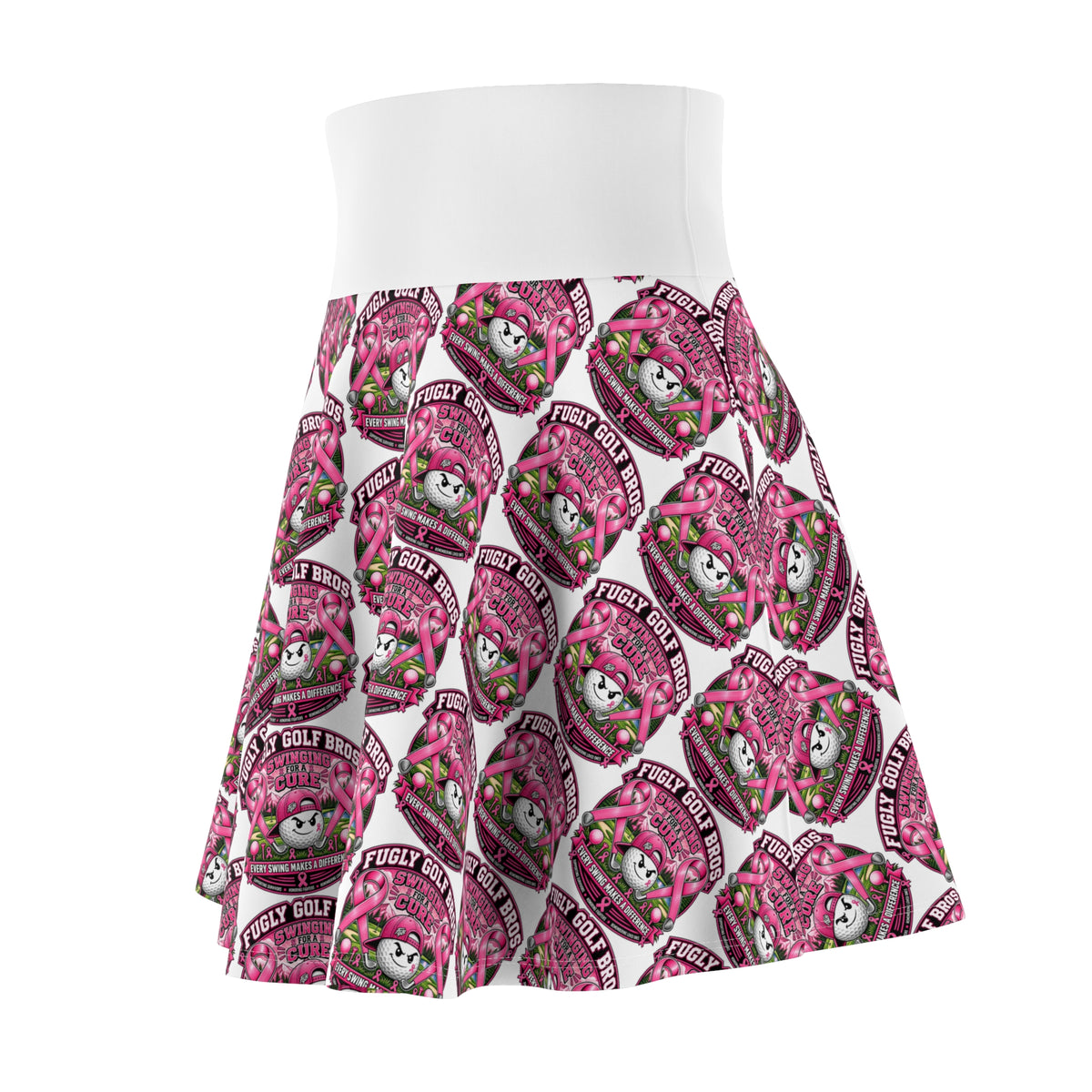 Skater Skirt — Cute Pink 'Guilty Dolly' All-Over Print Skater Skirt