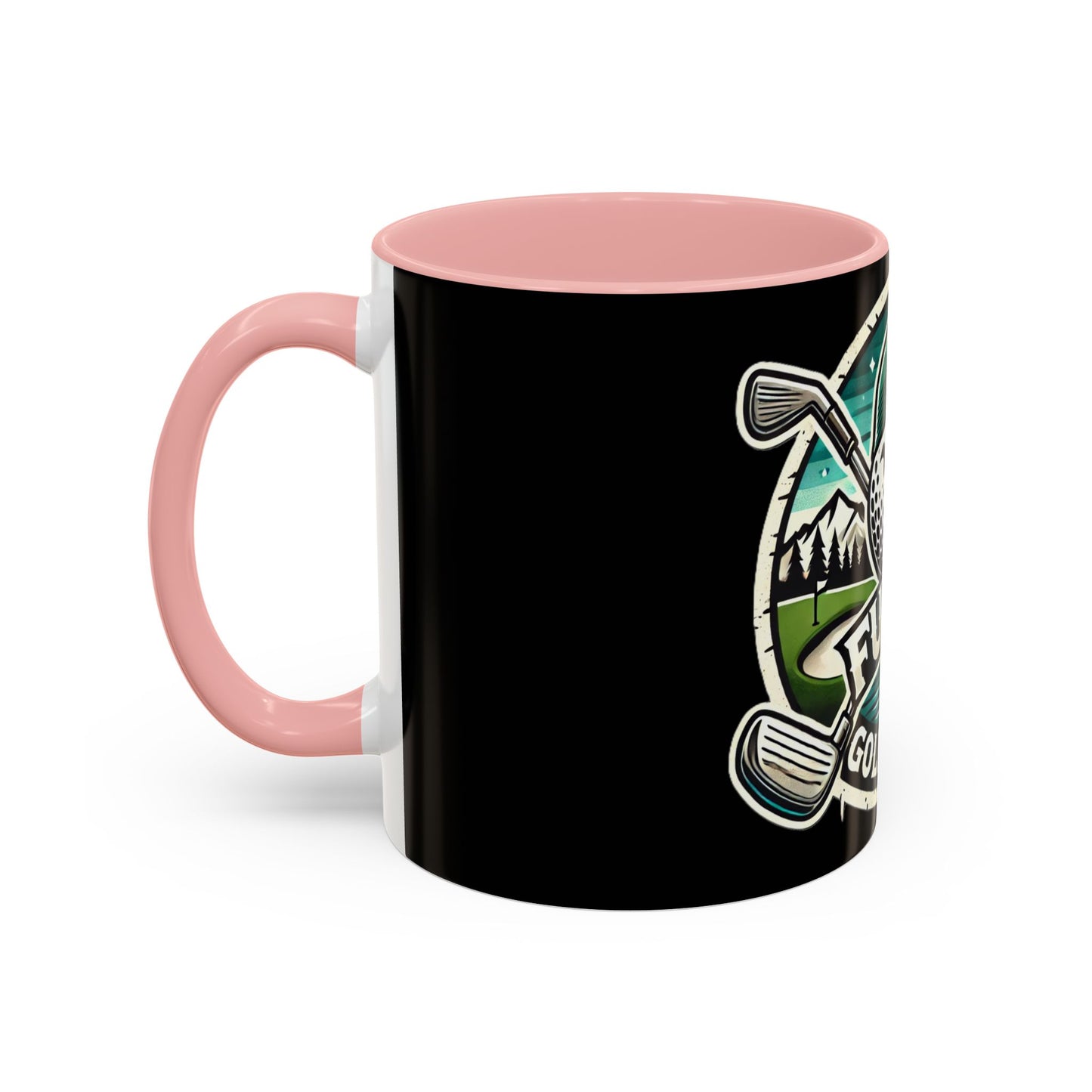 Fugly Golf Bros Accent Coffee Mug — Funny Golf Ball Logo 11/15oz