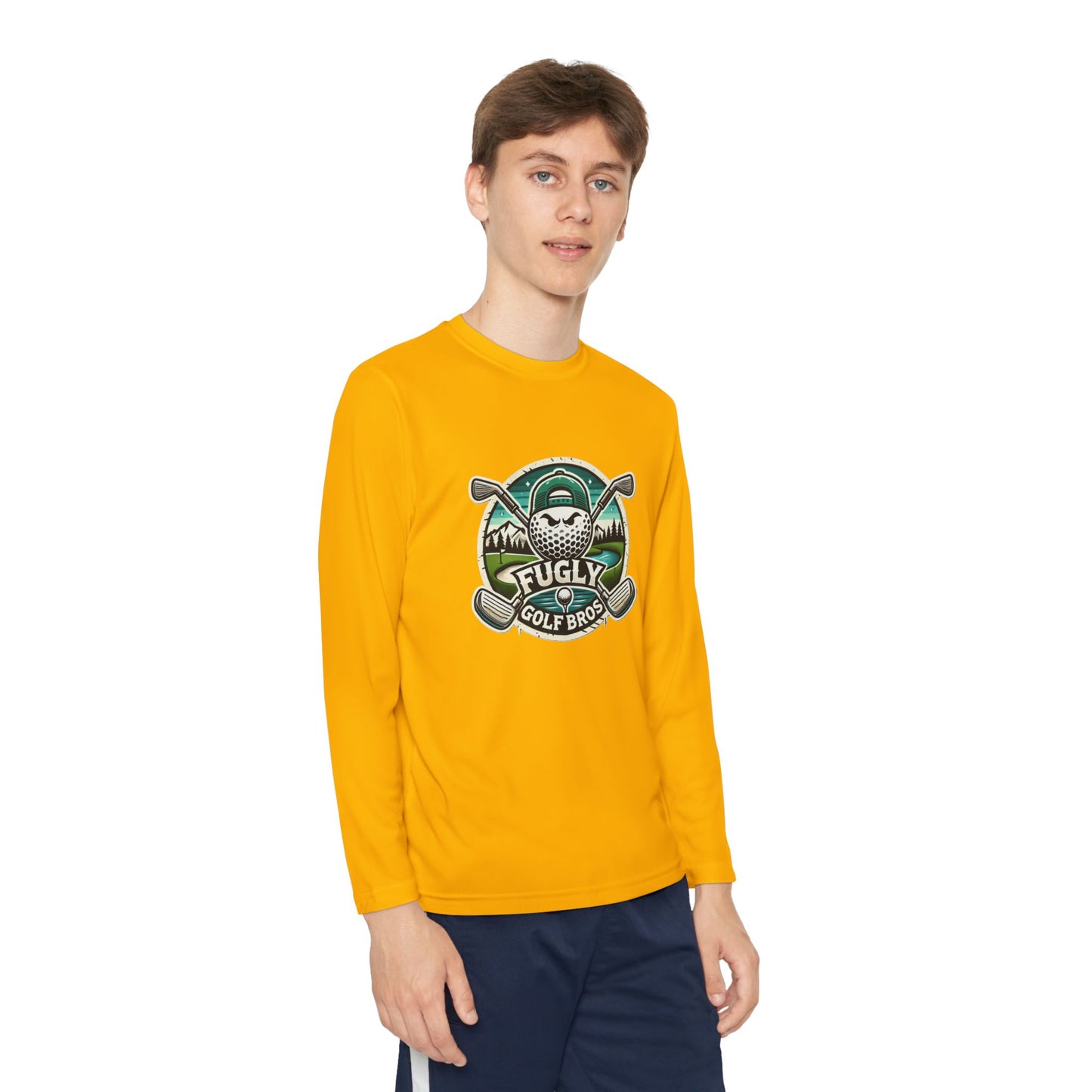 Youth Long Sleeve Tee — "Fugly Golf Bros" Golf Skull Logo