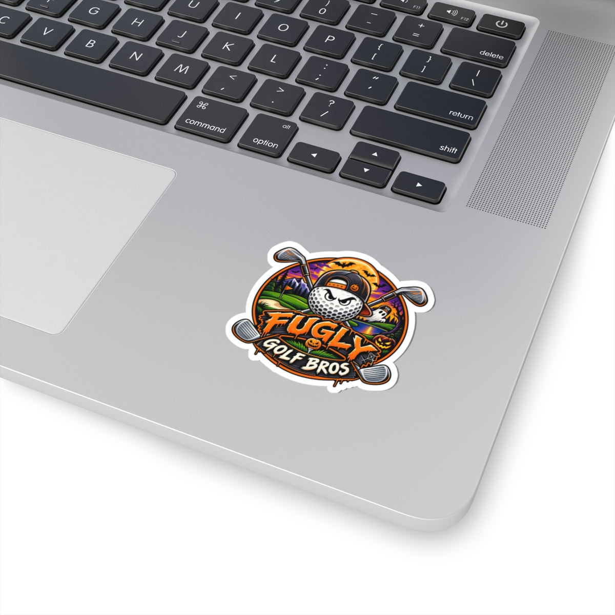 Fugly Golf Bros Halloween Sticker — Funny Golf Ball Logo Kiss-Cut Decal