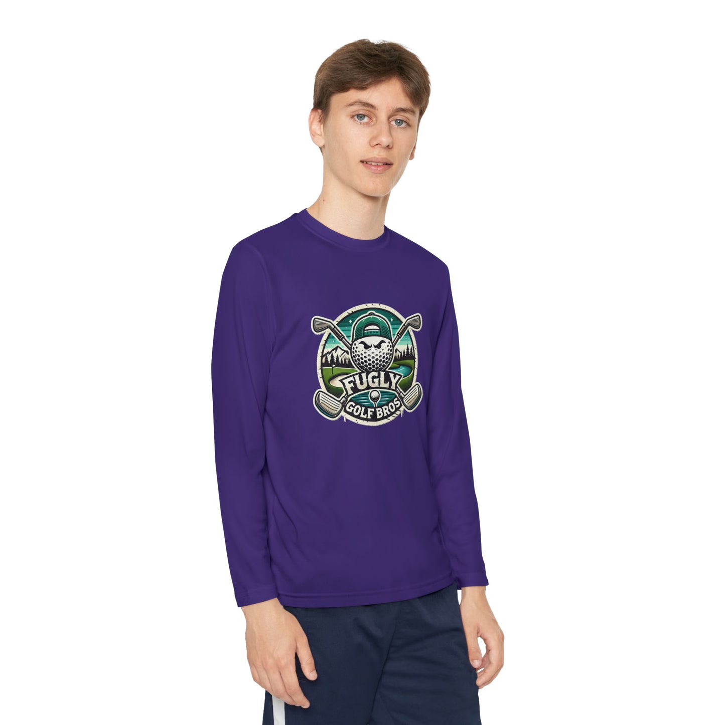 Youth Long Sleeve Tee — "Fugly Golf Bros" Golf Skull Logo