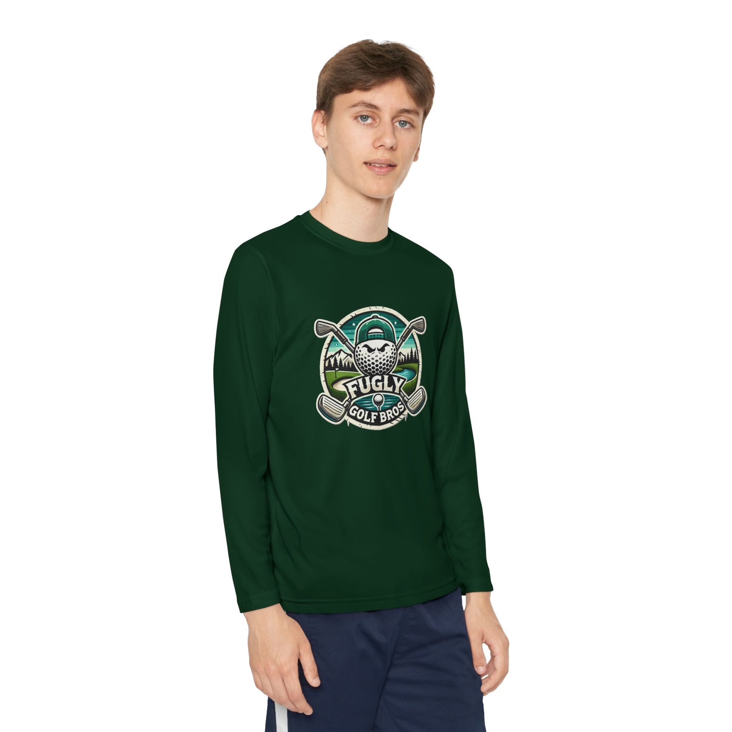 Youth Long Sleeve Tee — "Fugly Golf Bros" Golf Skull Logo