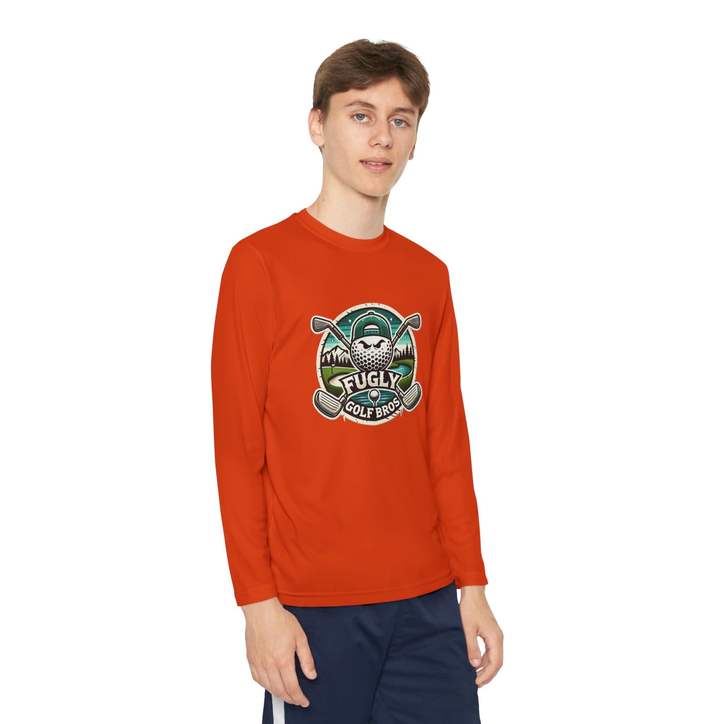 Youth Long Sleeve Tee — "Fugly Golf Bros" Golf Skull Logo
