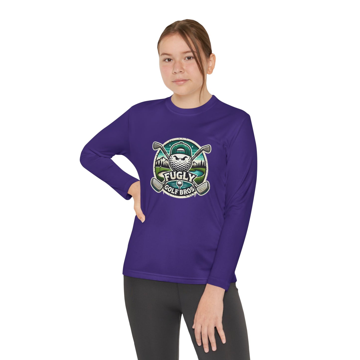 Youth Long Sleeve Tee — "Fugly Golf Bros" Golf Skull Logo