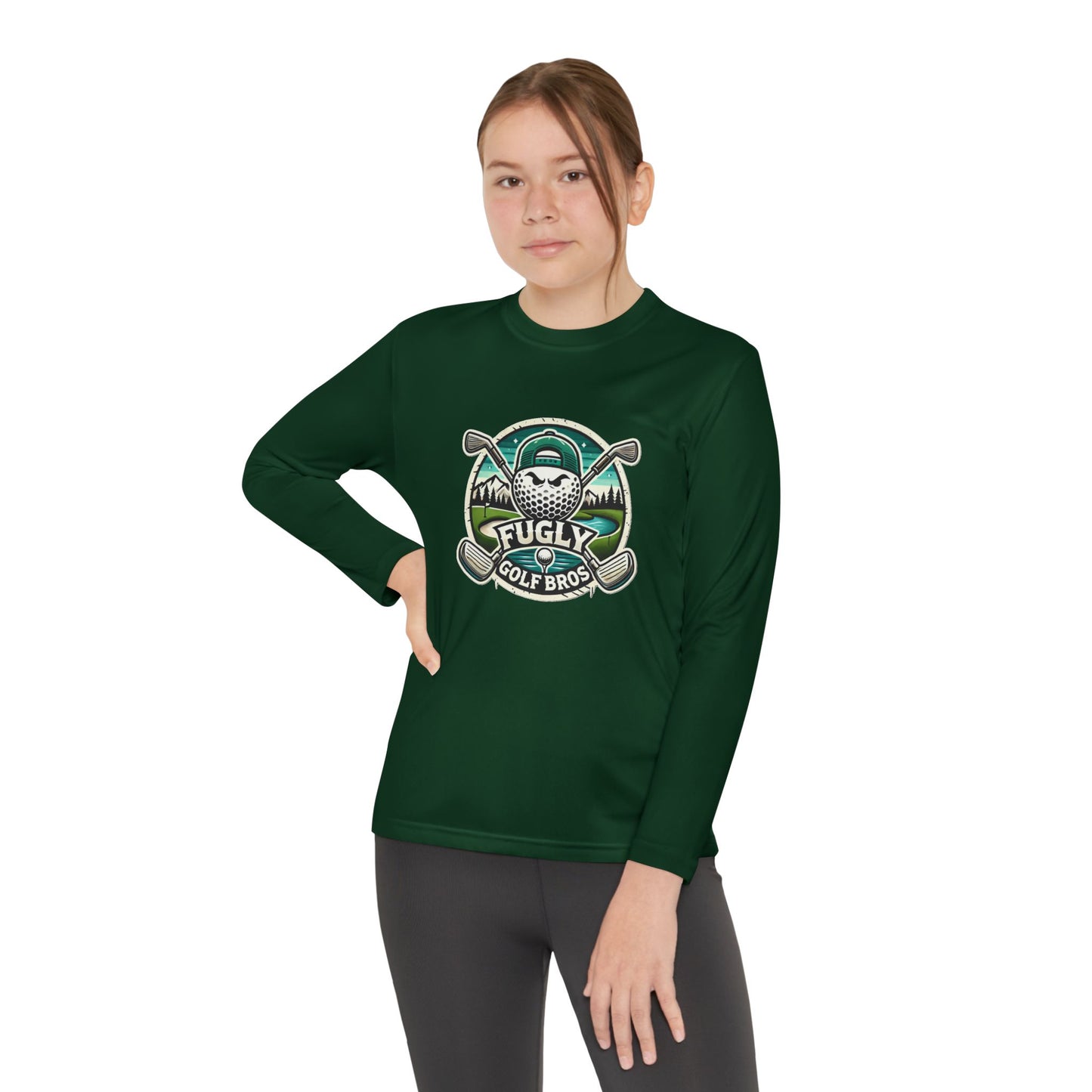 Youth Long Sleeve Tee — "Fugly Golf Bros" Golf Skull Logo