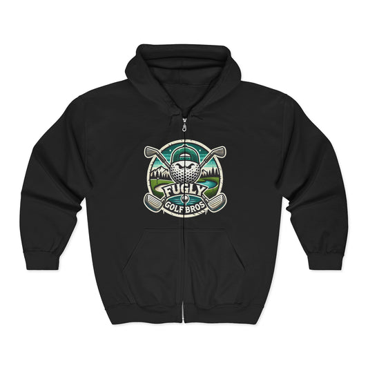 Golf Bros Full-Zip Hoodie — “Fugly” Vintage Golf Club Design