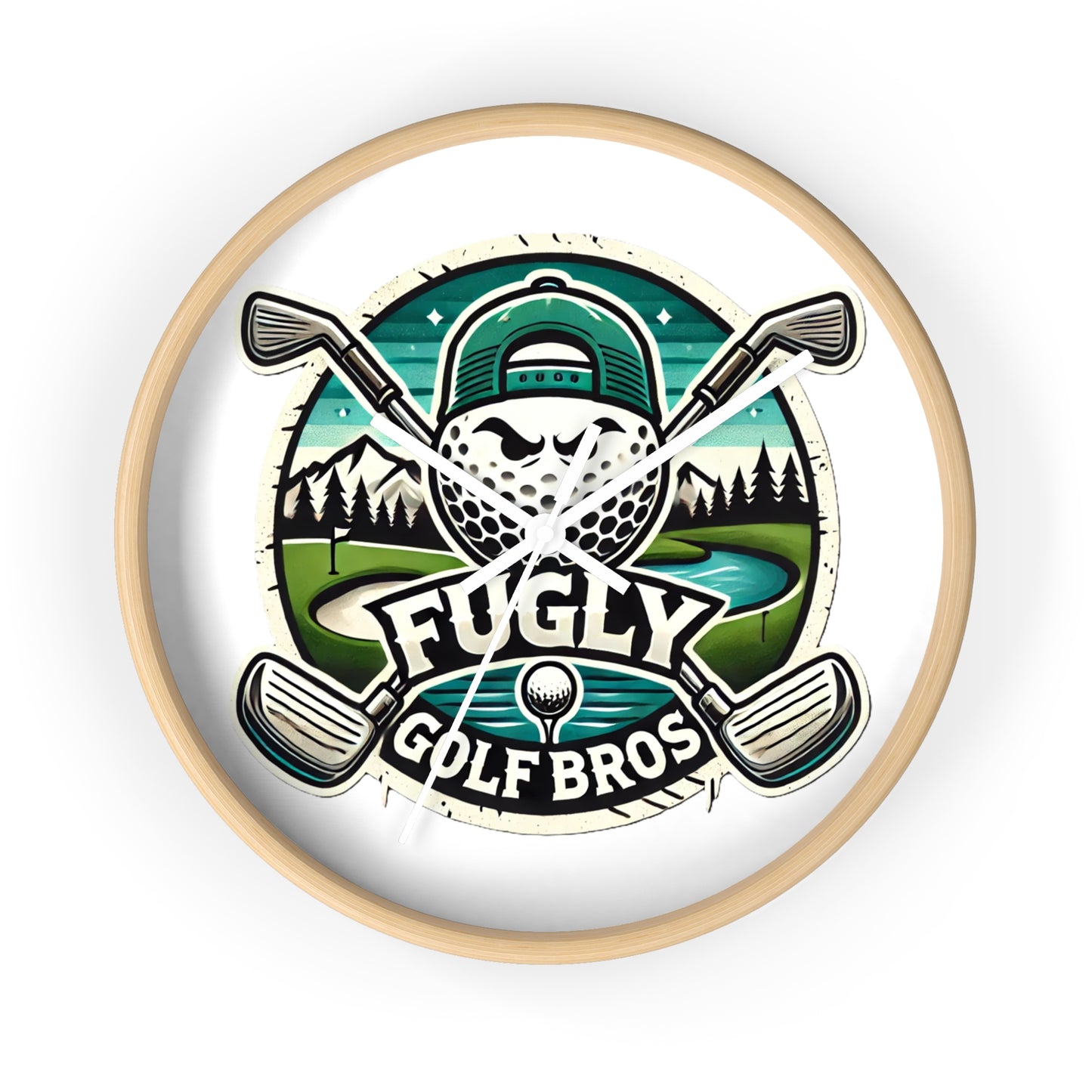 Fugly Golf Bros Wall Clock — Retro Golf Course Decor for Golfers