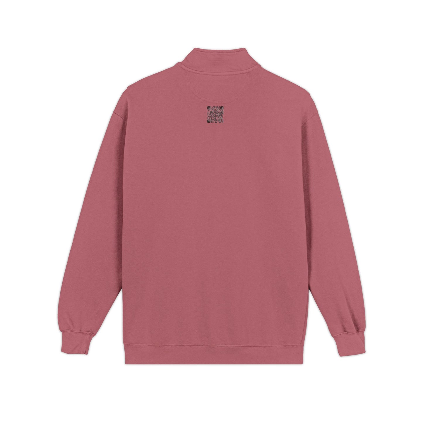 Quarter-Zip Sweatshirt — Retro Green 'Cursed Crew' Patch Design