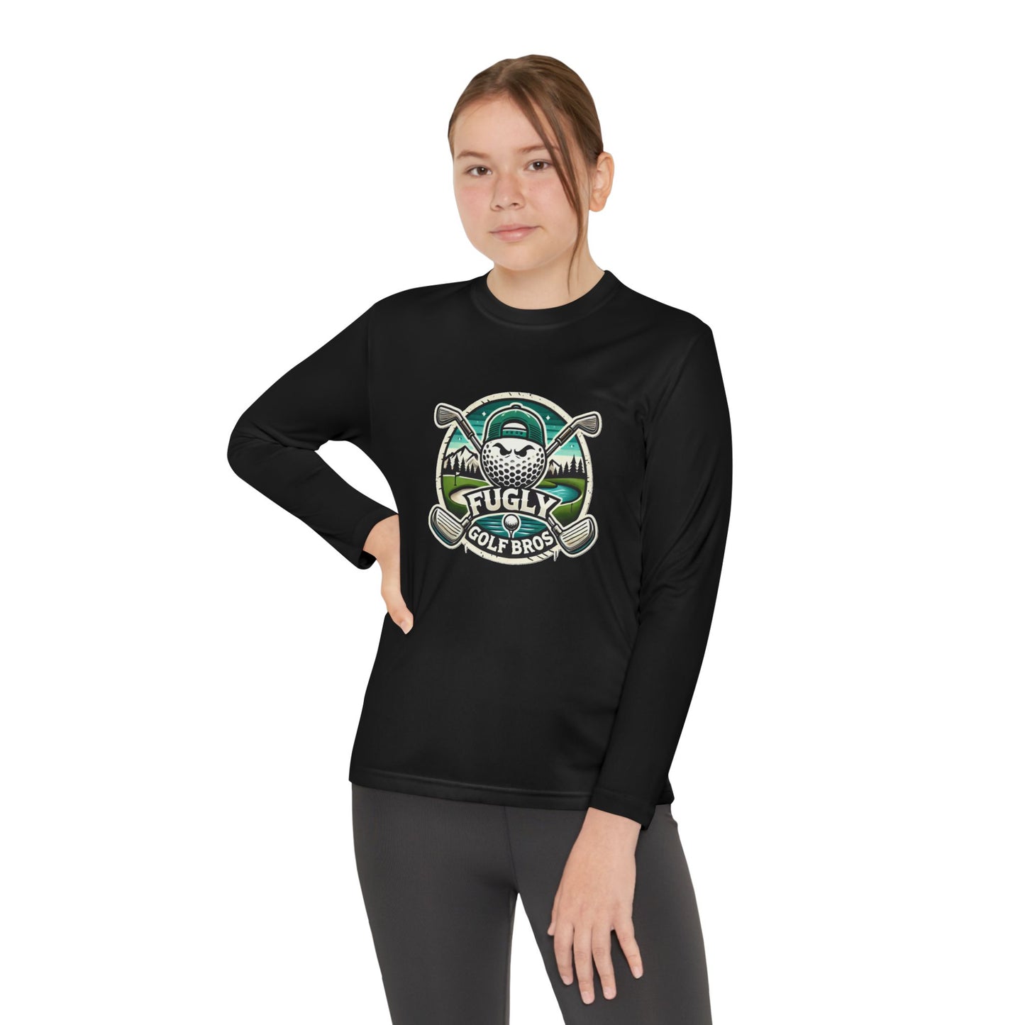 Youth Long Sleeve Tee — "Fugly Golf Bros" Golf Skull Logo