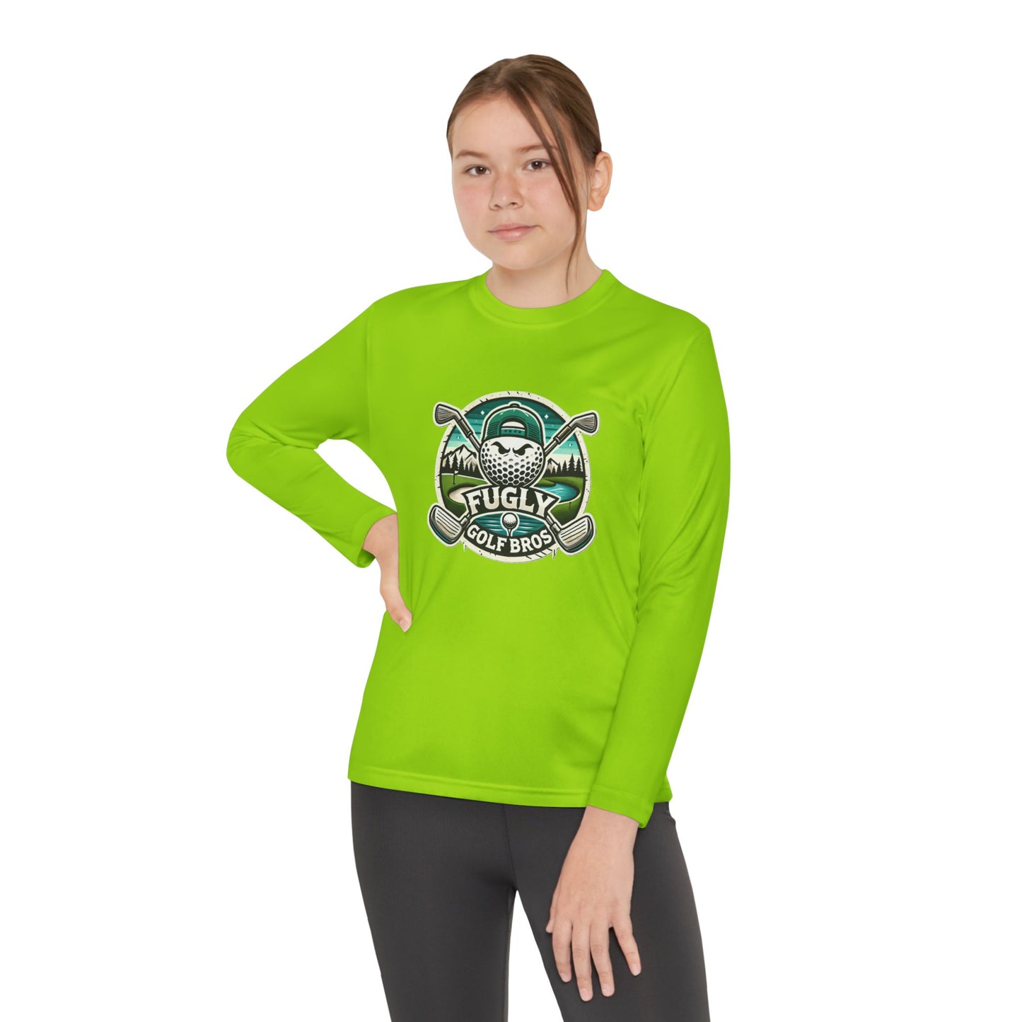 Youth Long Sleeve Tee — "Fugly Golf Bros" Golf Skull Logo