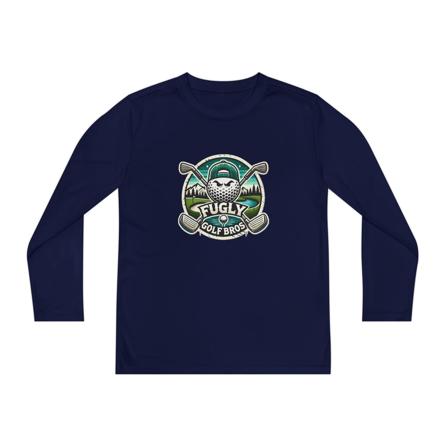 Youth Long Sleeve Tee — "Fugly Golf Bros" Golf Skull Logo