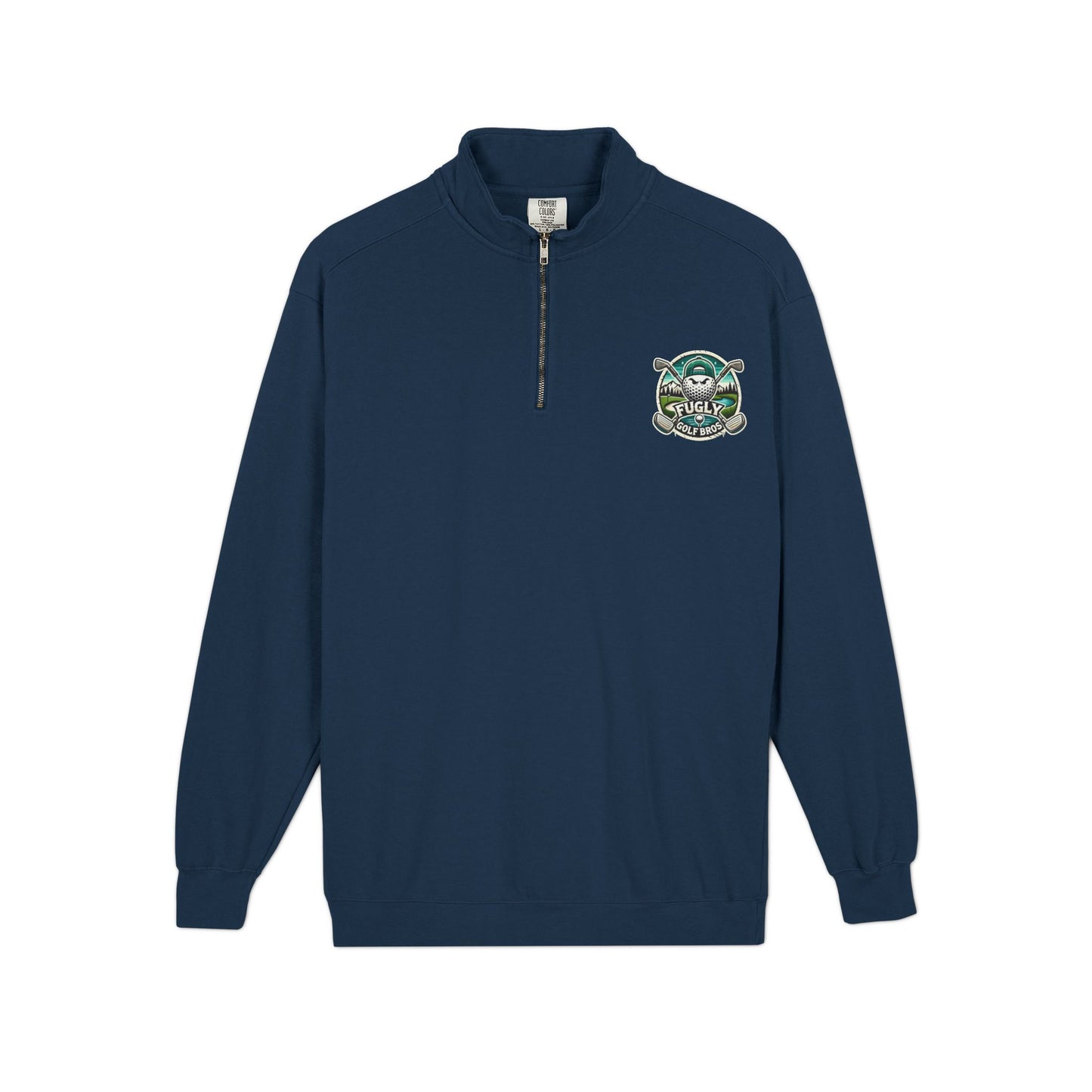 Turtle Crewneck Quarter‑Zip Sweatshirt — Vintage Green Coastal Graphic