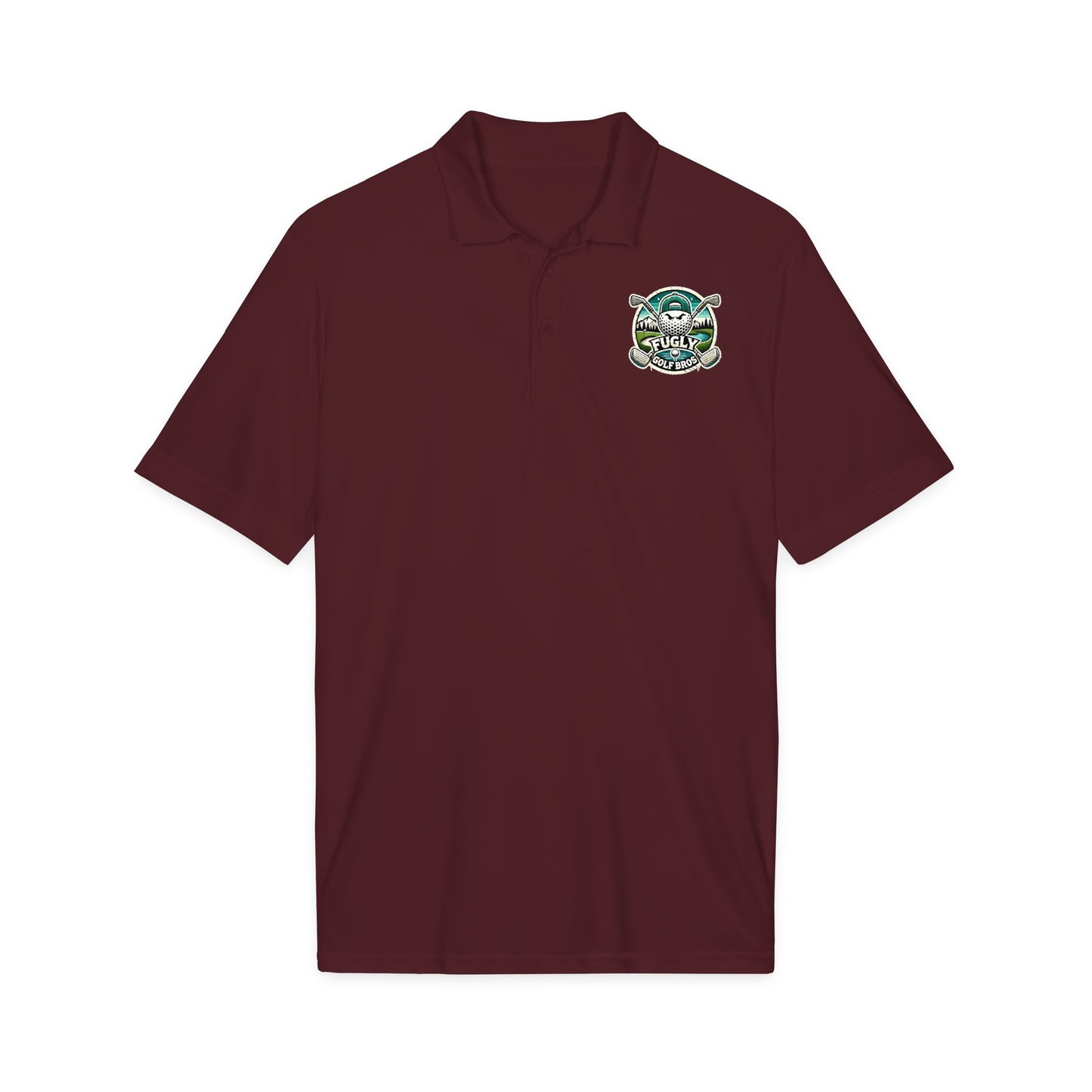 Emblem Golf Polo — Vintage Crest Club Logo