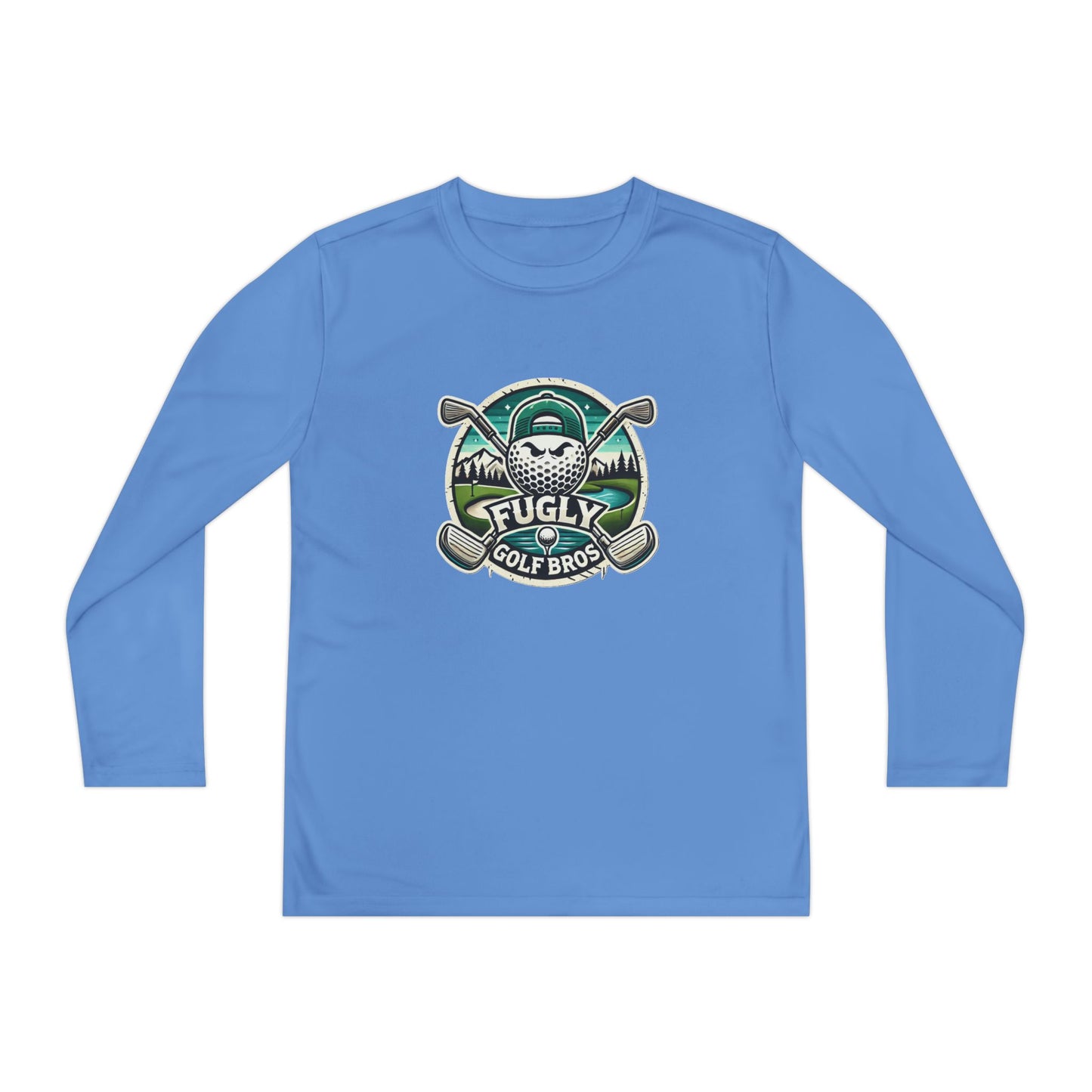 Youth Long Sleeve Tee — "Fugly Golf Bros" Golf Skull Logo