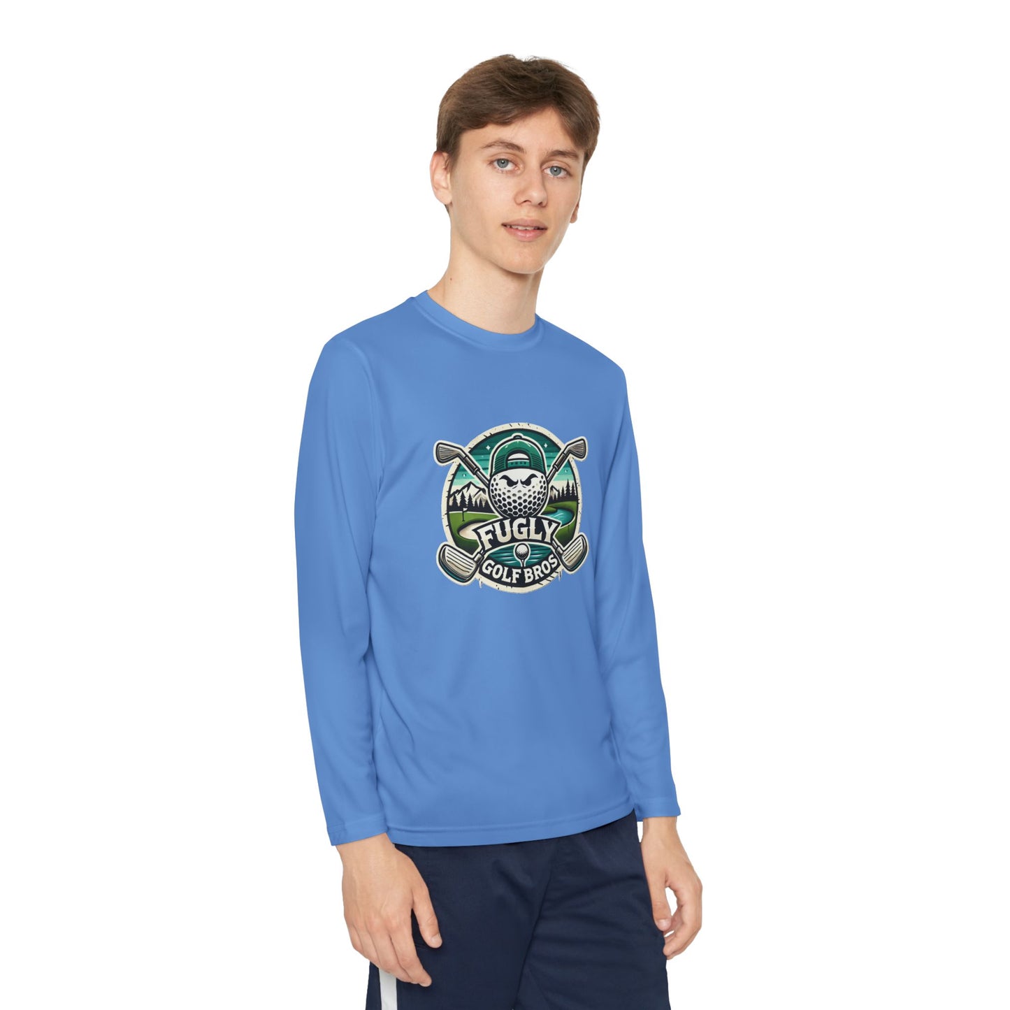 Youth Long Sleeve Tee — "Fugly Golf Bros" Golf Skull Logo
