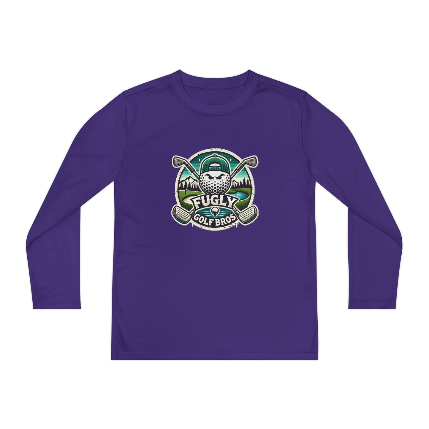 Youth Long Sleeve Tee — "Fugly Golf Bros" Golf Skull Logo