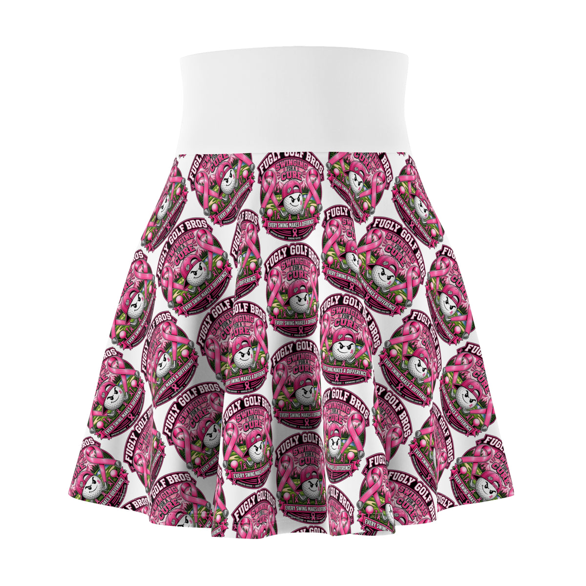 Skater Skirt — Cute Pink 'Guilty Dolly' All-Over Print Skater Skirt