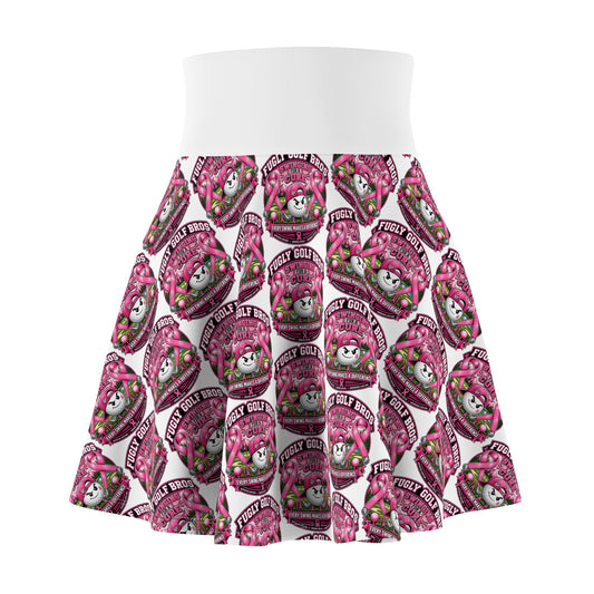 Skater Skirt — Cute Pink 'Guilty Dolly' All-Over Print Skater Skirt