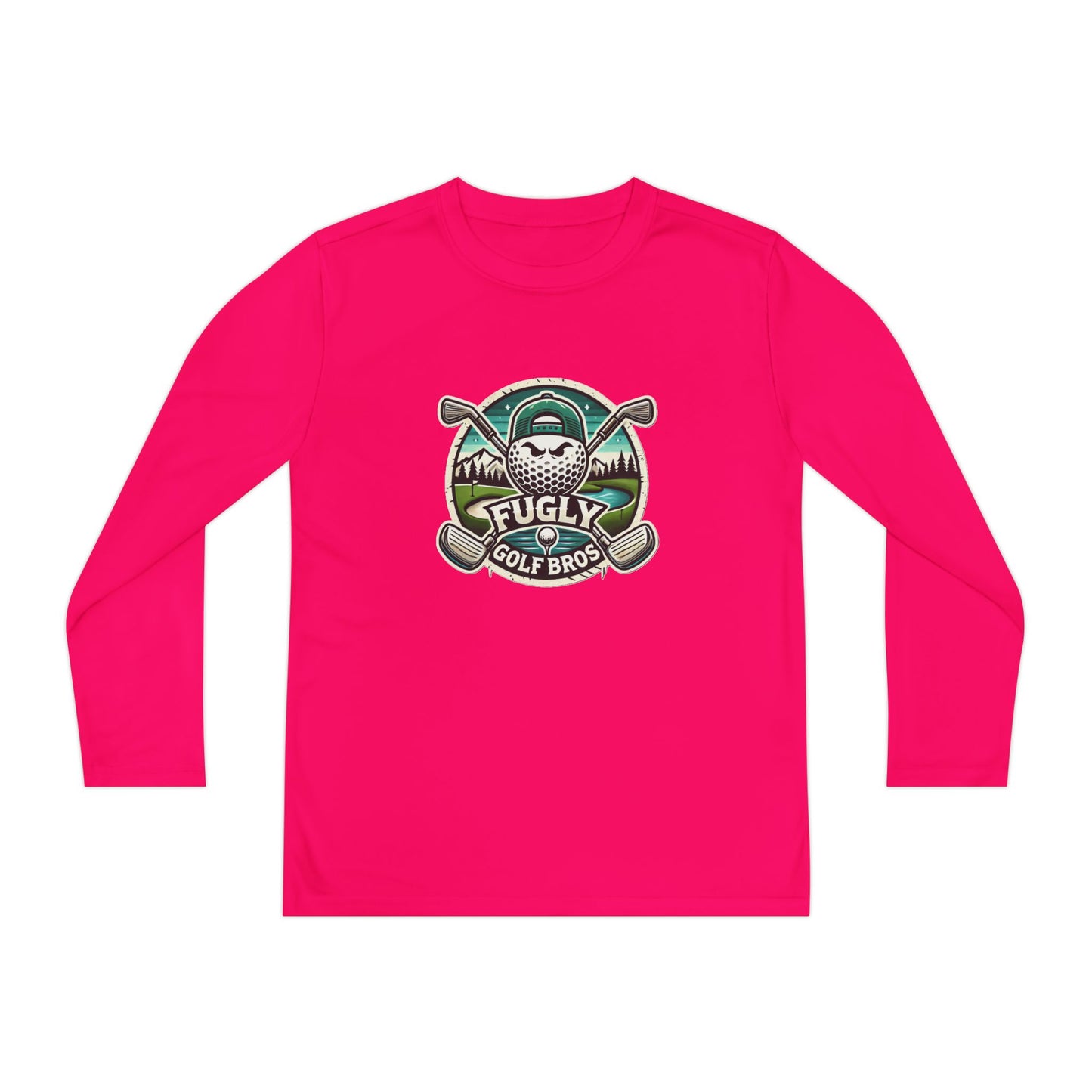 Youth Long Sleeve Tee — "Fugly Golf Bros" Golf Skull Logo