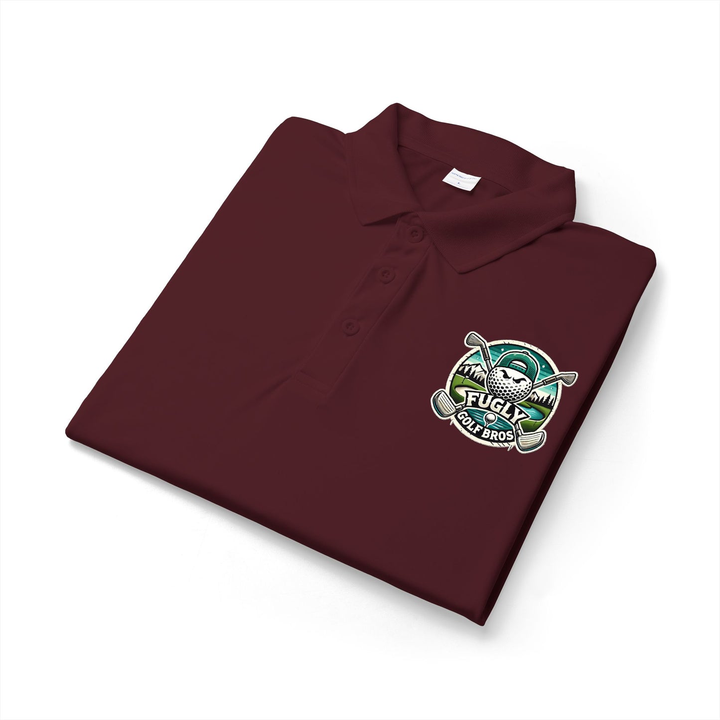 Emblem Golf Polo — Vintage Crest Club Logo