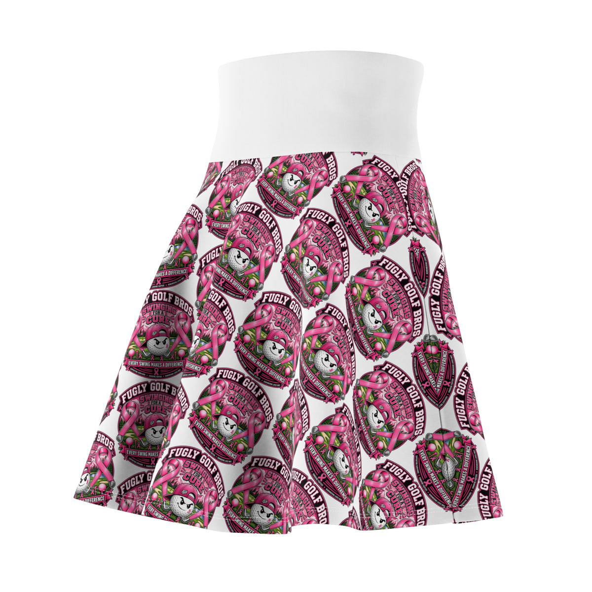 Skater Skirt — Cute Pink 'Guilty Dolly' All-Over Print Skater Skirt