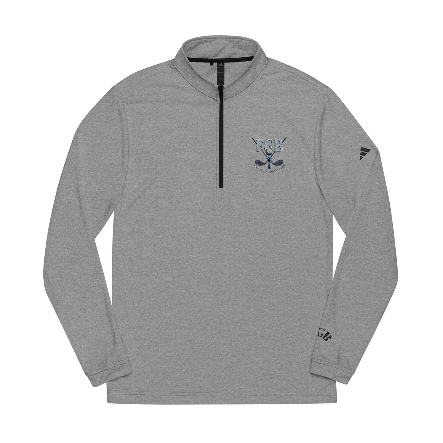 Embroidered Tiger Crest Quarter-Zip Pullover
