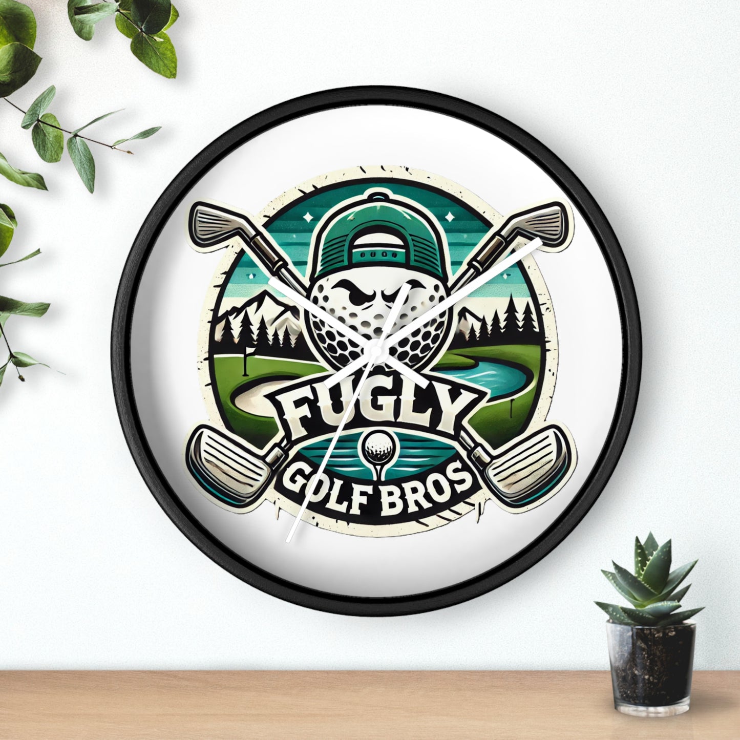 Fugly Golf Bros Wall Clock — Retro Golf Course Decor for Golfers