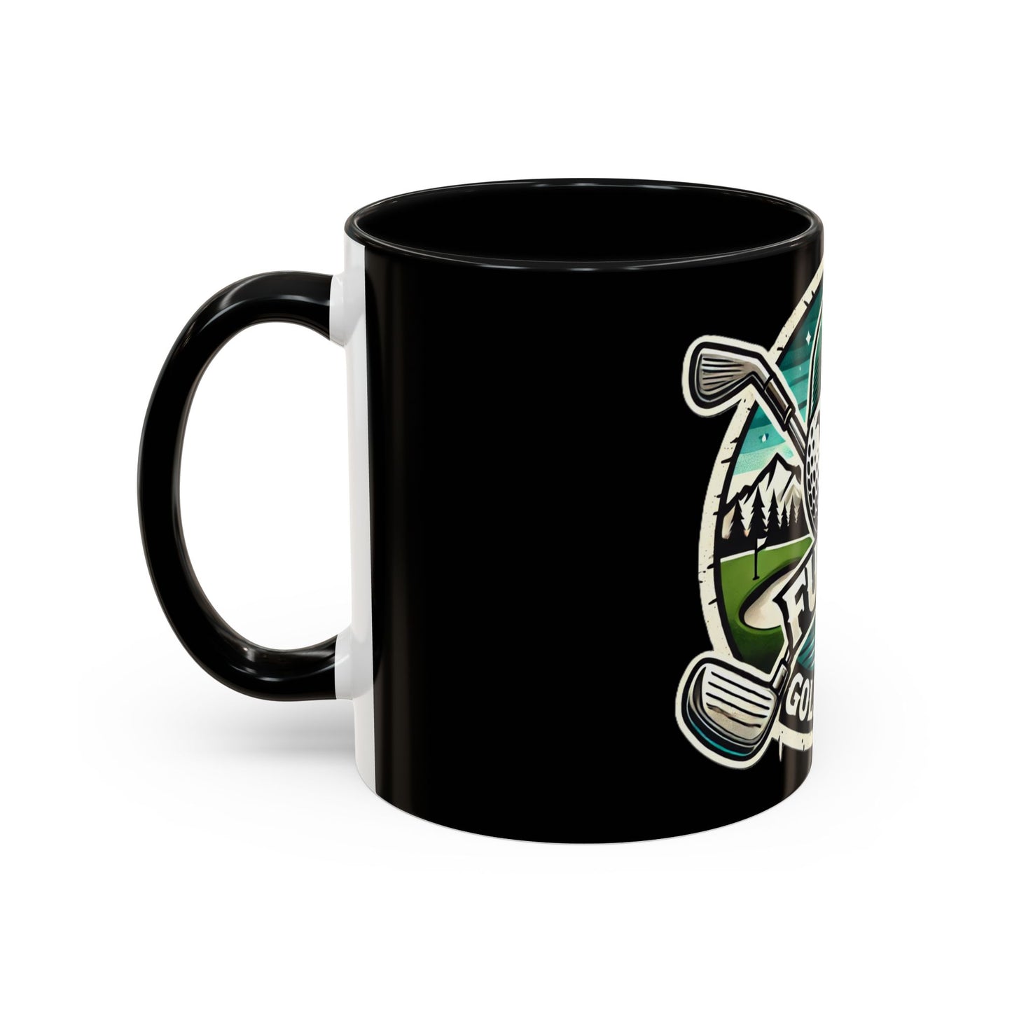 Fugly Golf Bros Accent Coffee Mug — Funny Golf Ball Logo 11/15oz