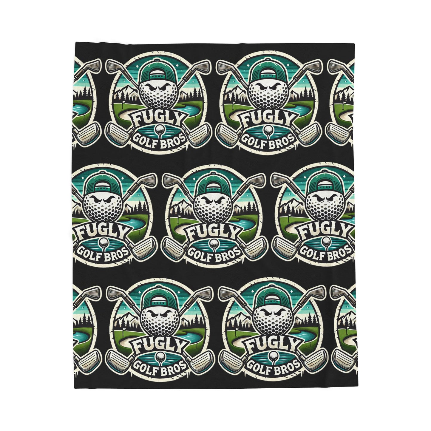 Fugly Golf Bros Velveteen Plush Blanket — Cozy Golf Logo Throw for Fans & Gifts