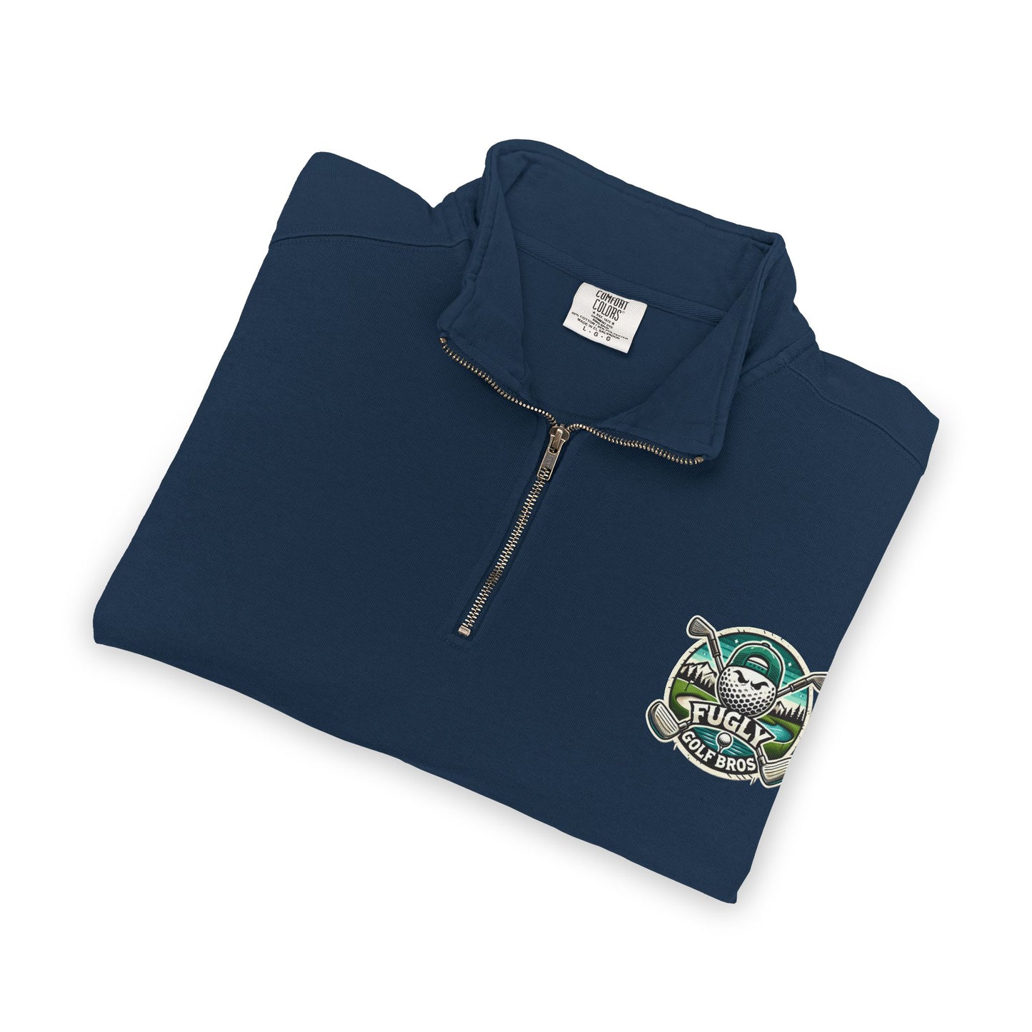 Turtle Crewneck Quarter‑Zip Sweatshirt — Vintage Green Coastal Graphic