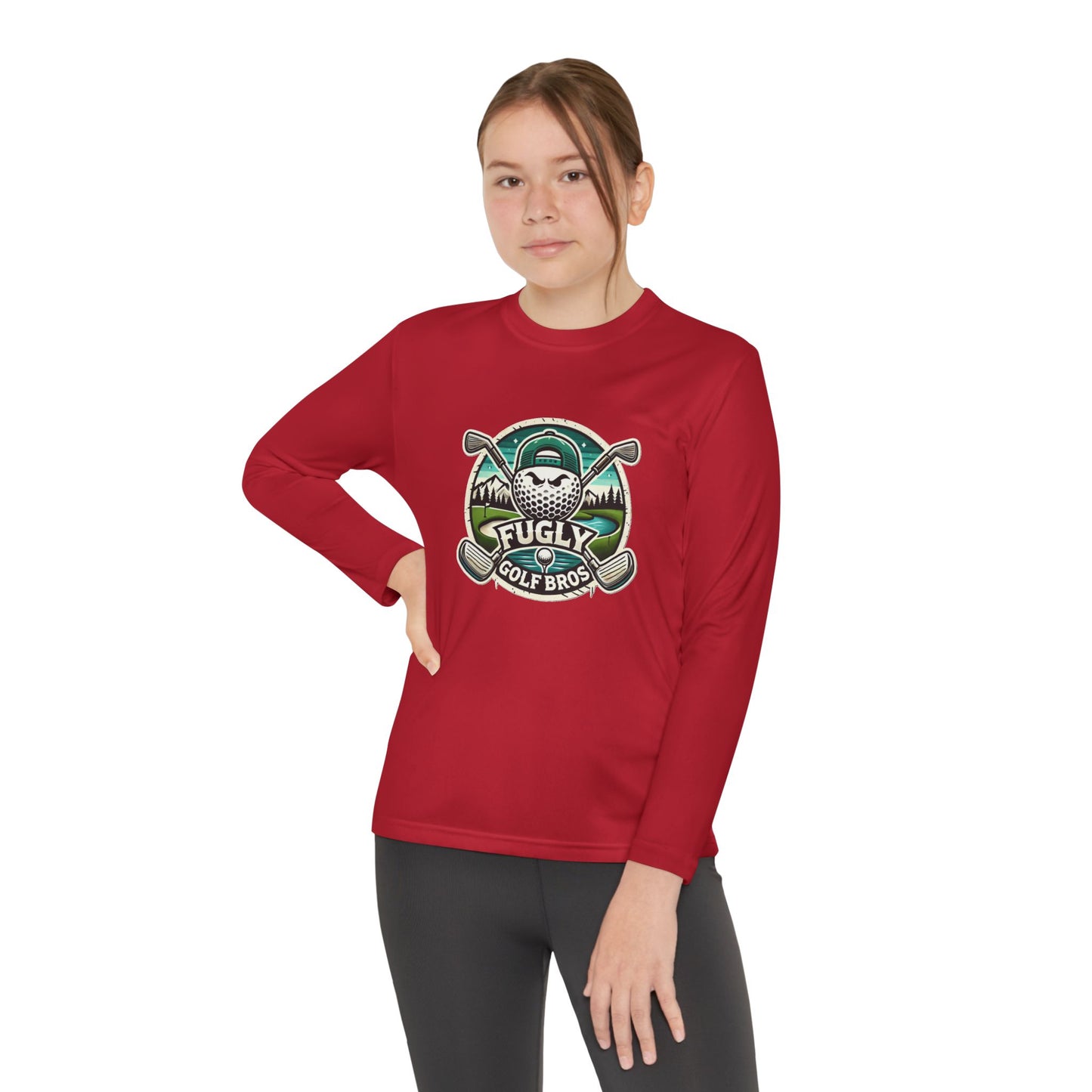 Youth Long Sleeve Tee — "Fugly Golf Bros" Golf Skull Logo