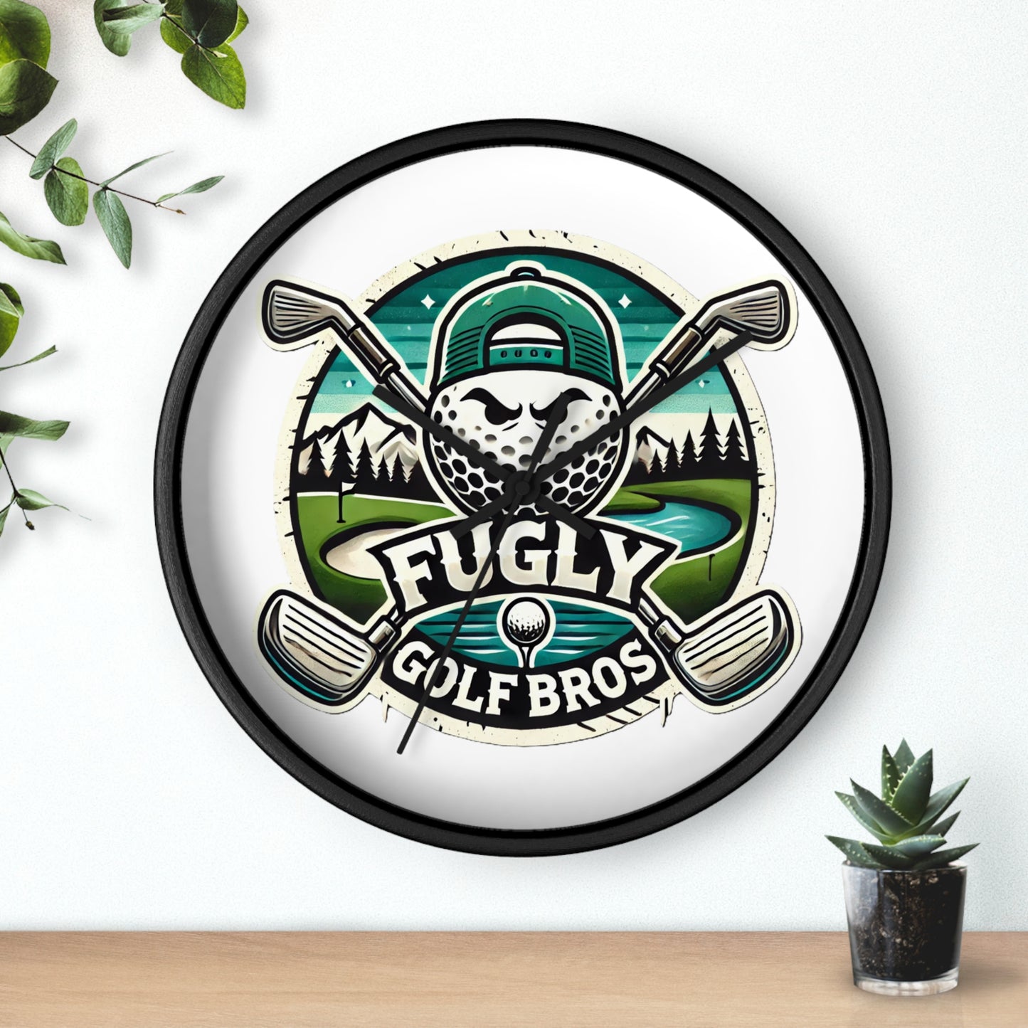 Fugly Golf Bros Wall Clock — Retro Golf Course Decor for Golfers