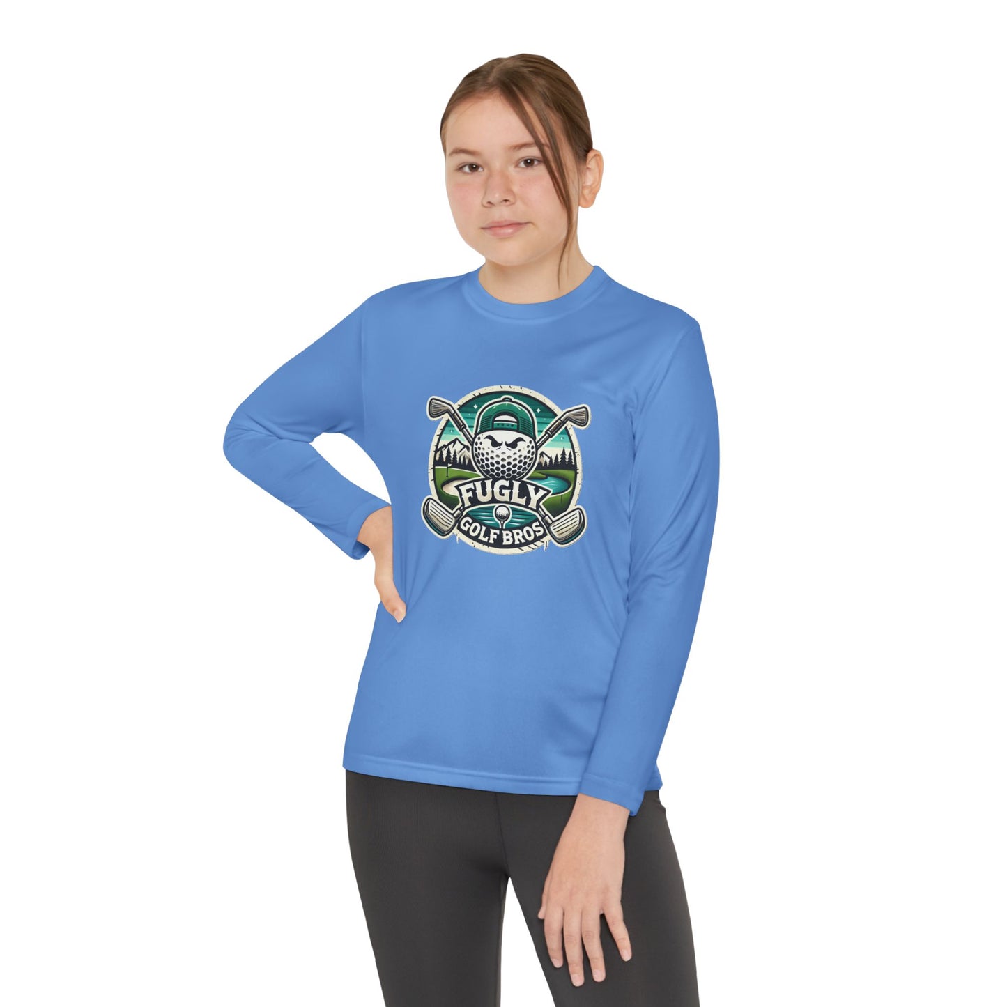 Youth Long Sleeve Tee — "Fugly Golf Bros" Golf Skull Logo