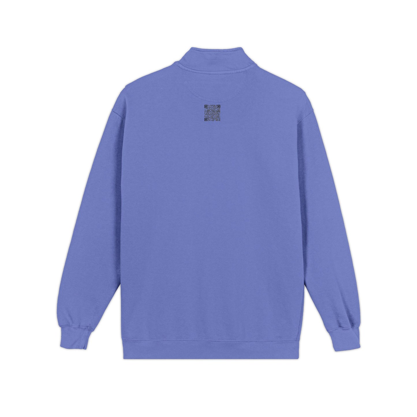 Quarter-Zip Sweatshirt — Retro Green 'Cursed Crew' Patch Design