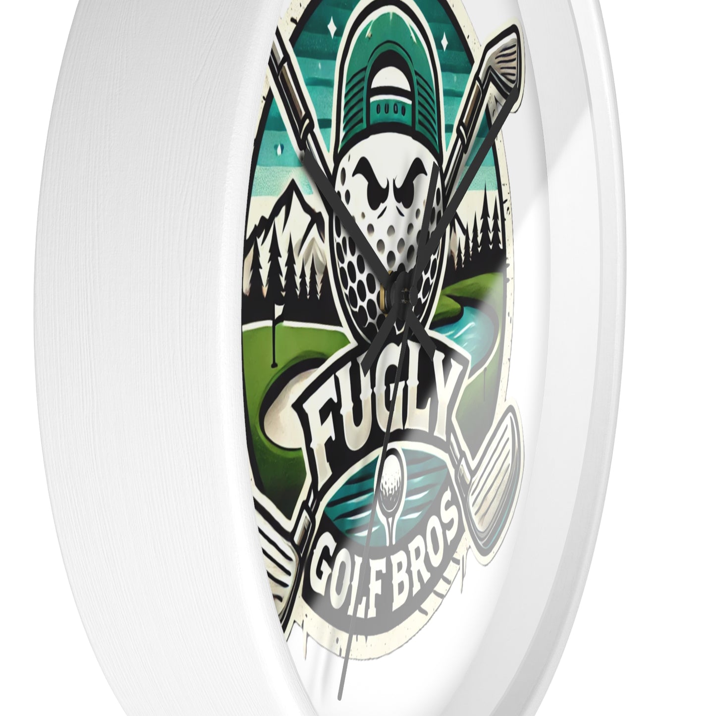 Fugly Golf Bros Wall Clock — Retro Golf Course Decor for Golfers