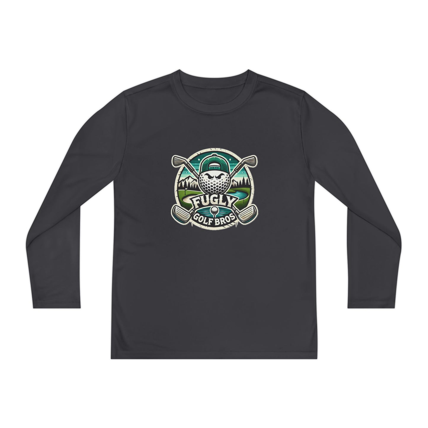 Youth Long Sleeve Tee — "Fugly Golf Bros" Golf Skull Logo