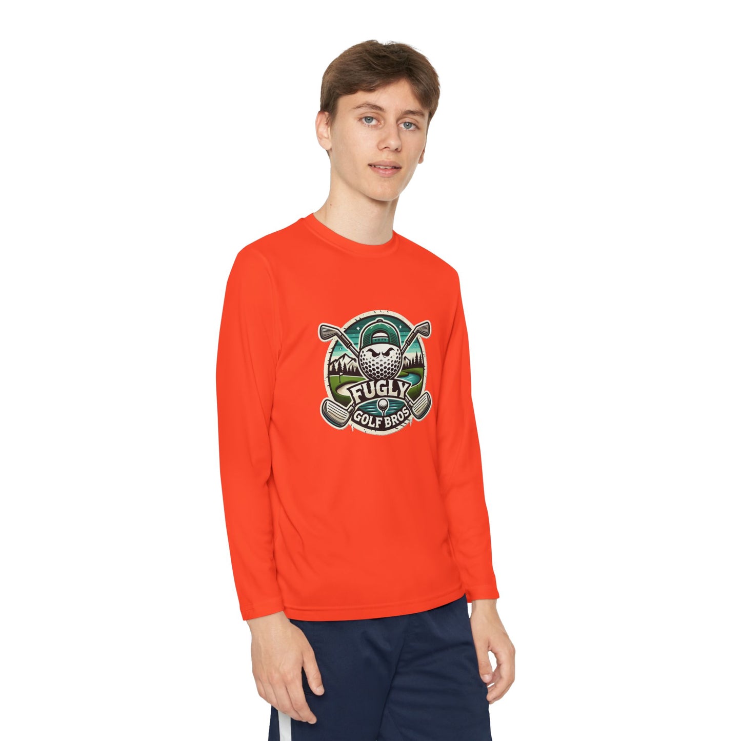 Youth Long Sleeve Tee — "Fugly Golf Bros" Golf Skull Logo