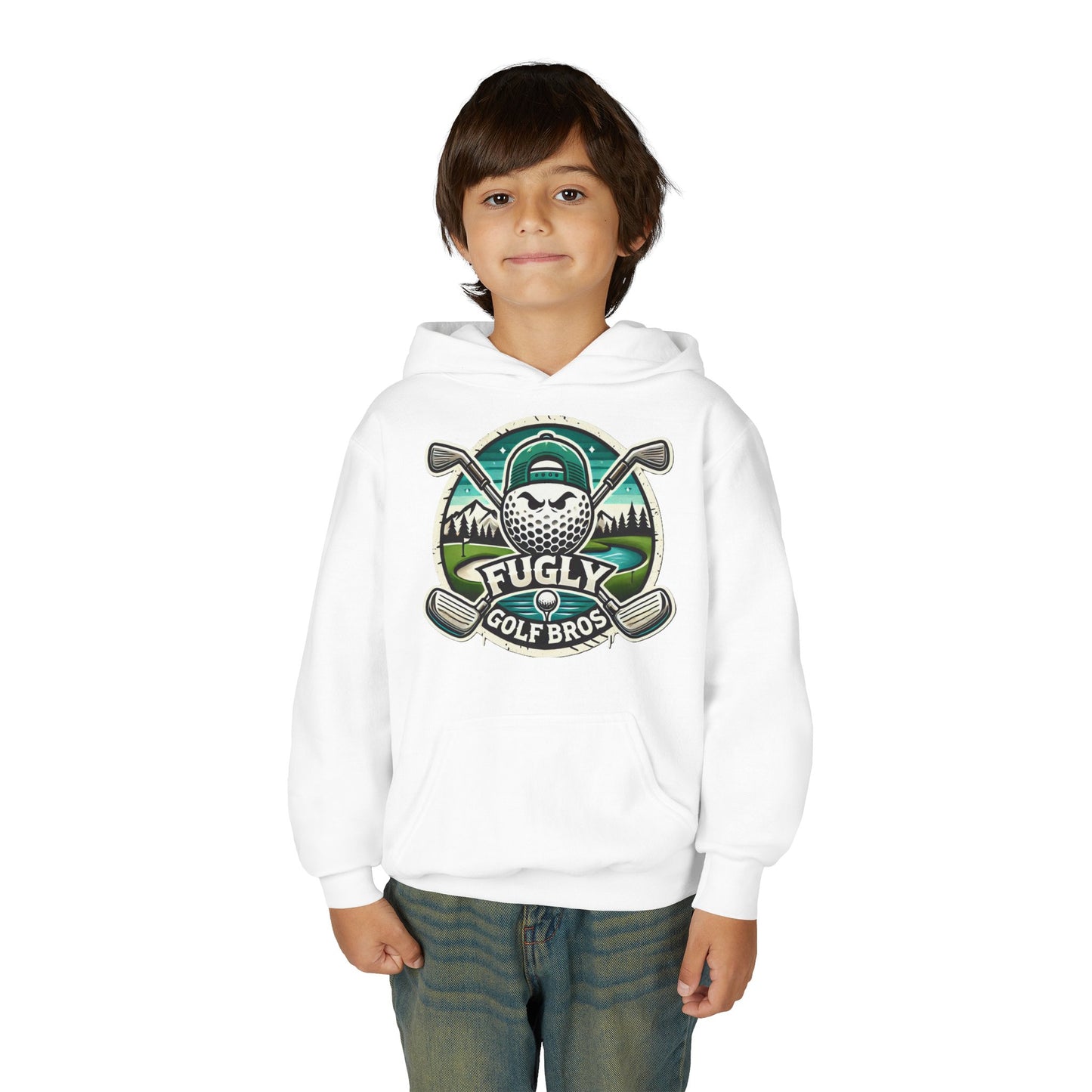 Youth Golf Hoodie - "Fugly Golf Bros" Vintage Golf Ball Logo
