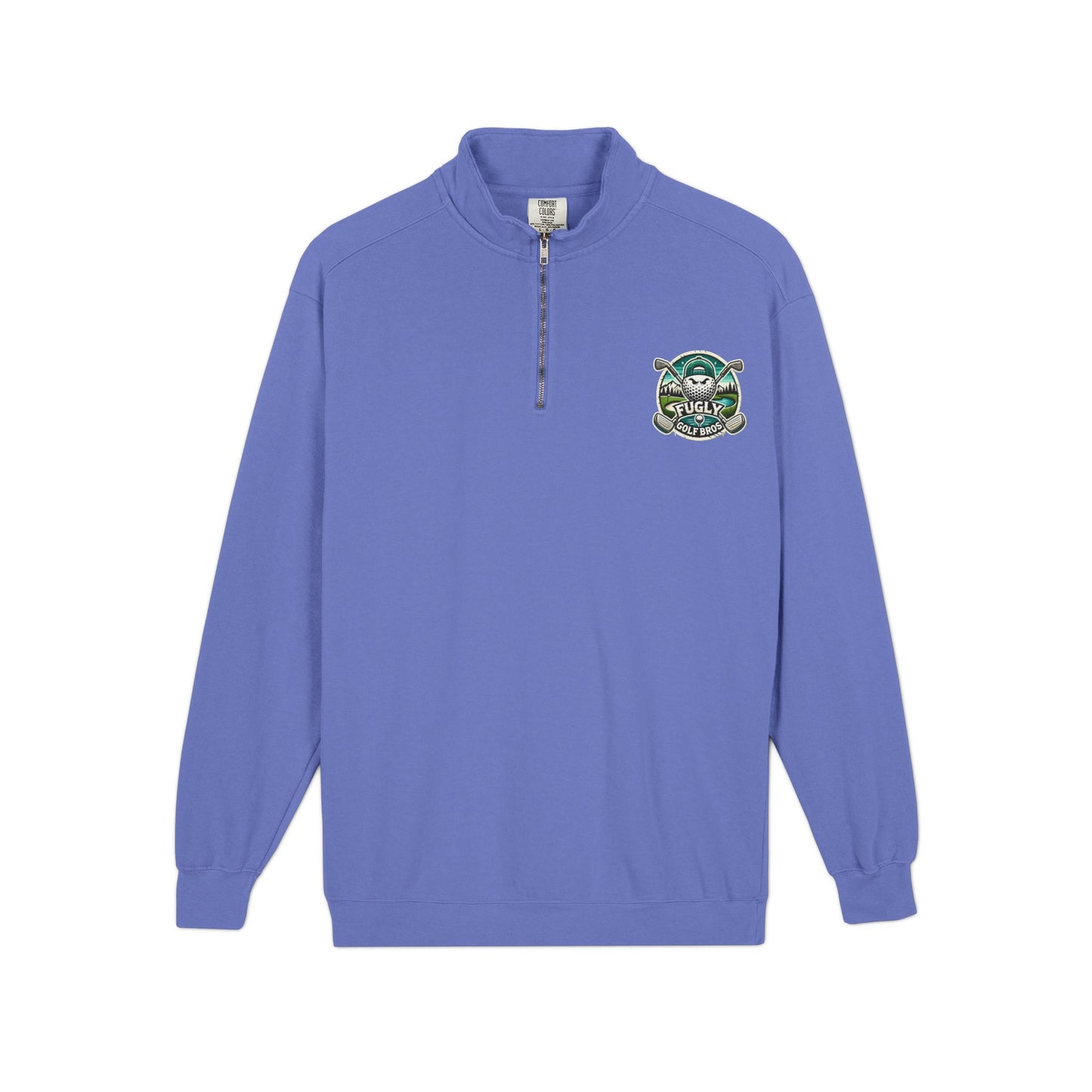 Turtle Crewneck Quarter‑Zip Sweatshirt — Vintage Green Coastal Graphic